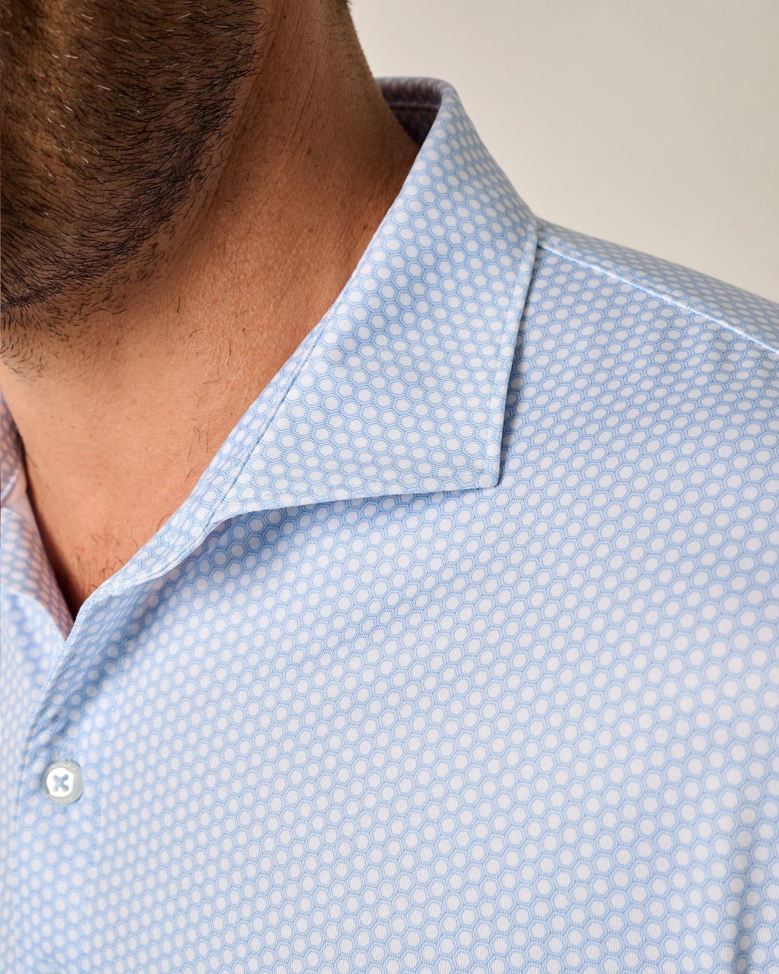 Johnnie O Hex Prep Performance Polo Shirt for Men - Moisture-Wicking Golf & Casual Wear - Seychelles Blue - Perfect for Golf, Tennis & Outdoor Activities