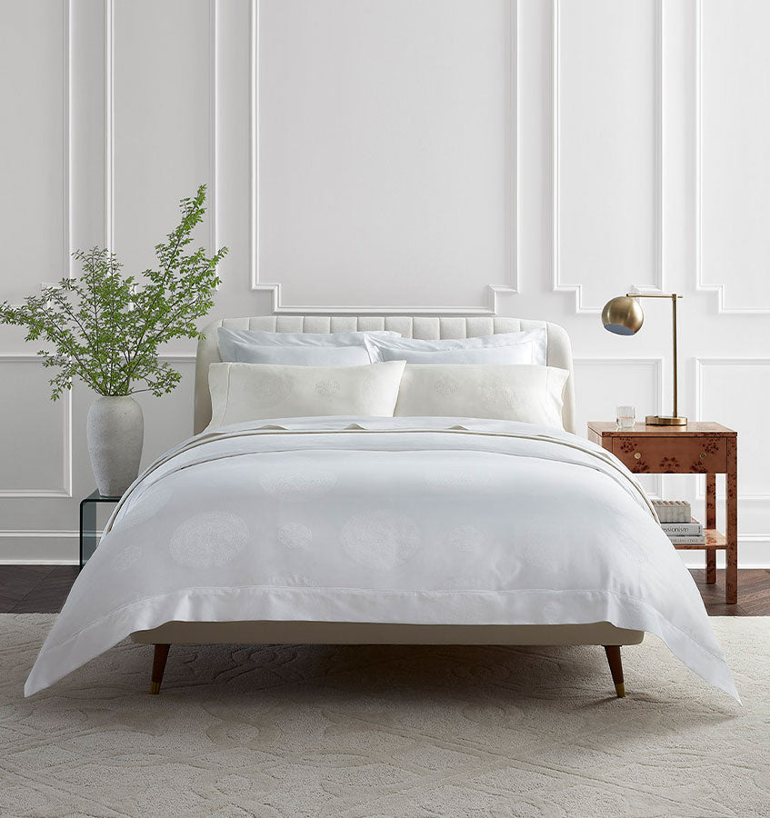 Luxury SFERRA Giza 45 Medallion Embroidered Pillowcases - 100% Egyptian Cotton Bedding Set for Queen/King Size - Elegant Home Decor & Gift Idea for Bedroom, Living Room, and Guest Room