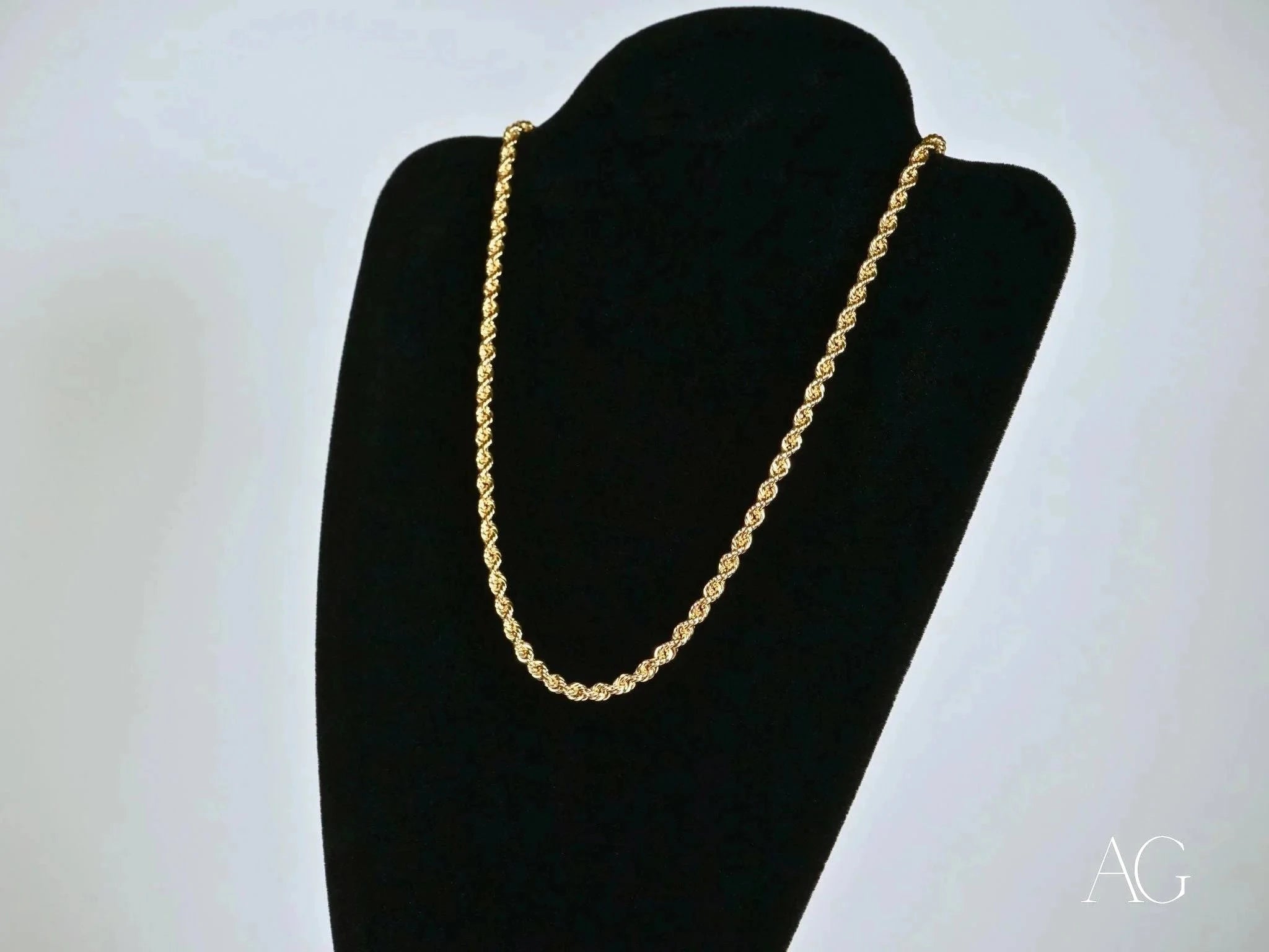 14K Solid Gold 16-Inch Rope Chain Necklace for Women - Timeless Elegant Jewelry Gift for Birthday, Anniversary & Special Occasions
