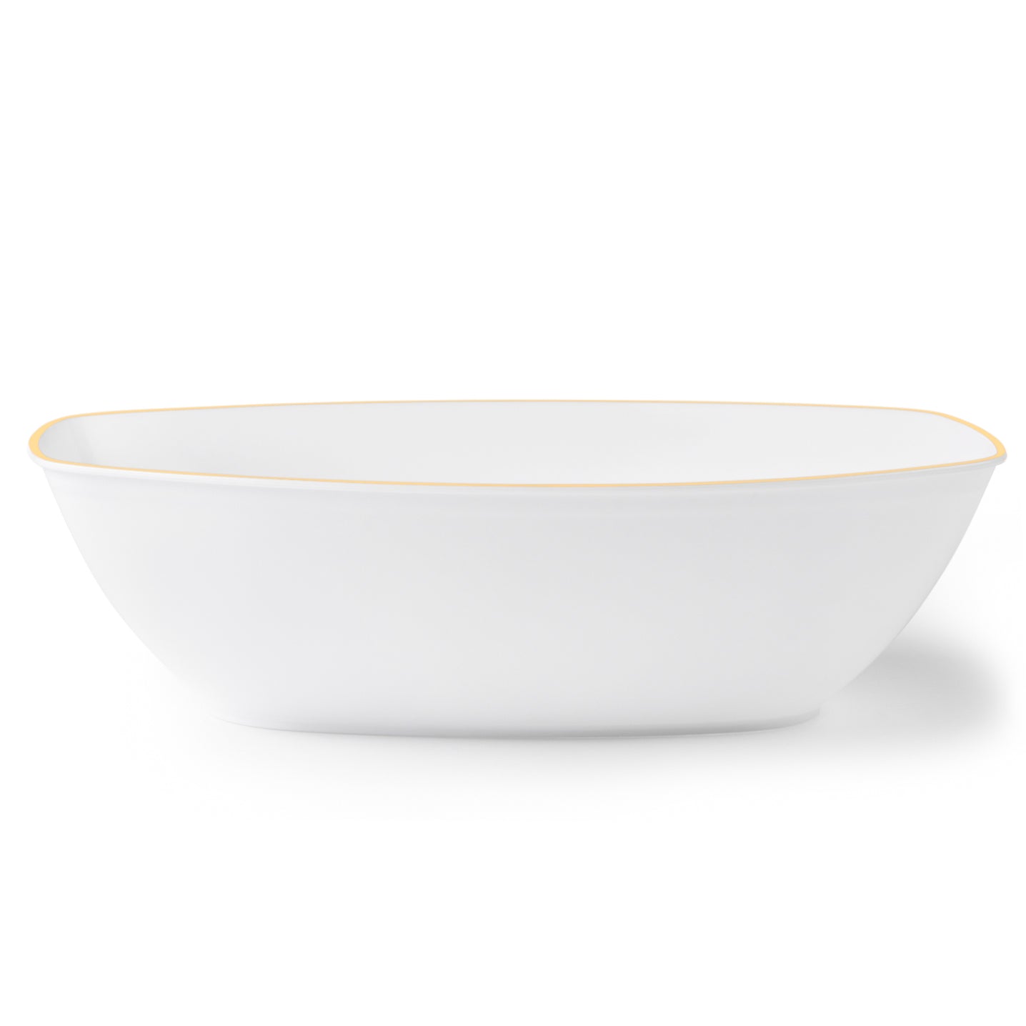 72 oz. White and Gold Rim Oval Salad Bowl Set of 4 - Perfect for Family Dinners, Parties, and Entertaining Guests