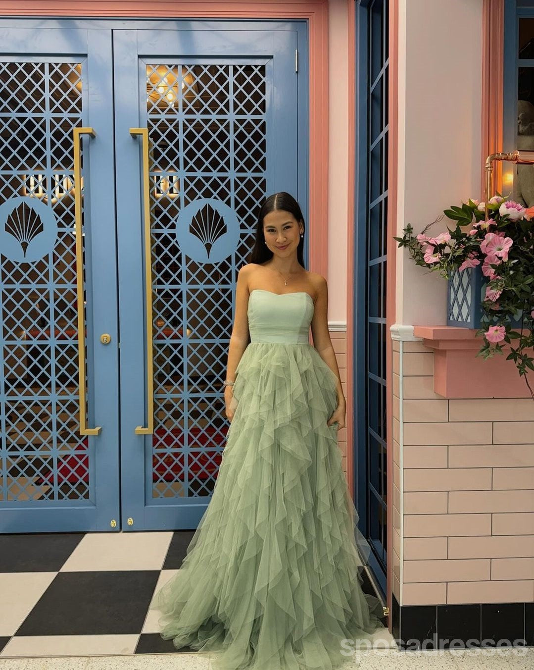 Elegant Green A-Line Sweetheart Long Prom Dress for Women - Formal Evening Gown for Party, Homecoming, Wedding Guest - Style 13665