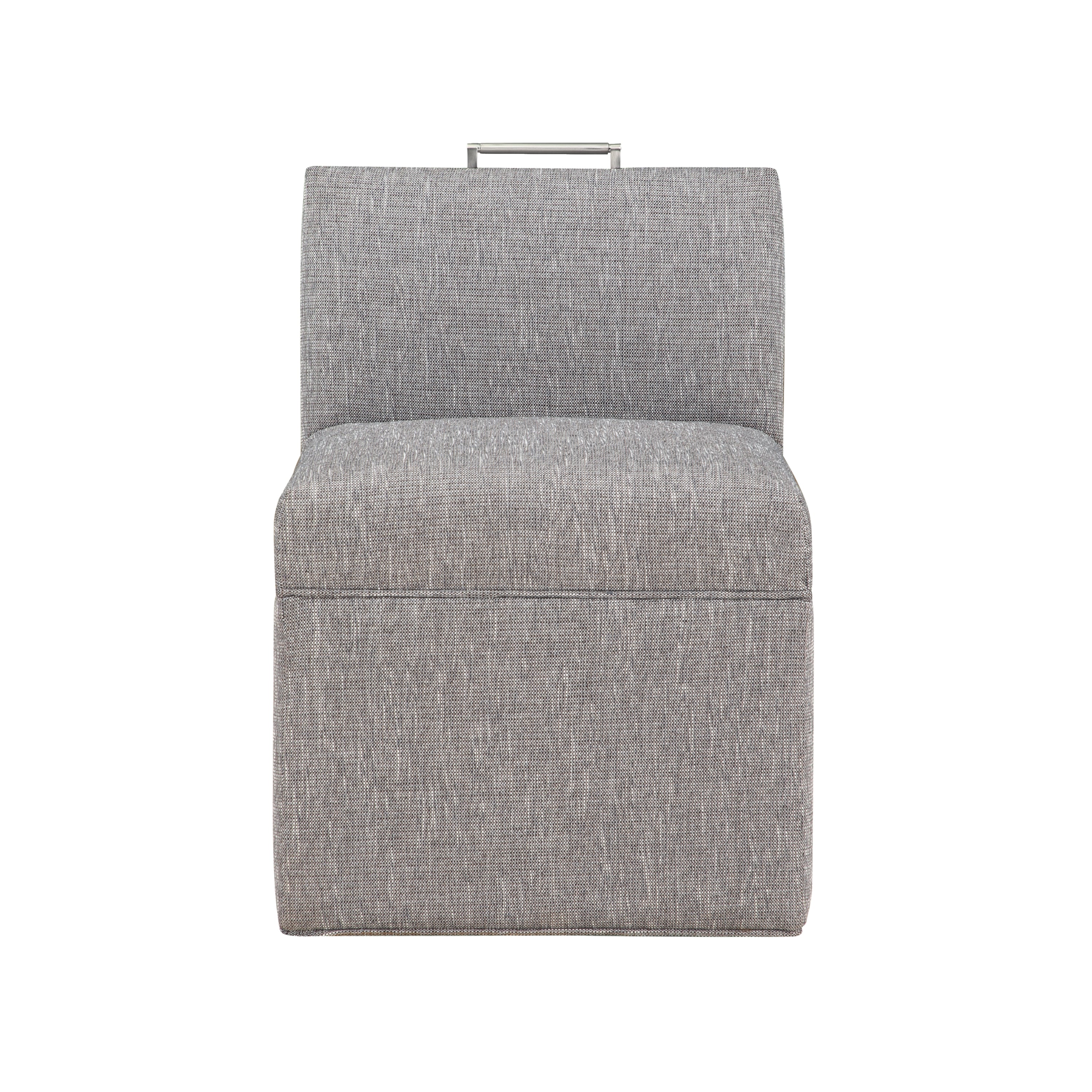 Della Modern Upholstered Castered Office Chair in Ashen Grey - Ergonomic Rolling Desk Chair for Home Office, Conference Room & Study