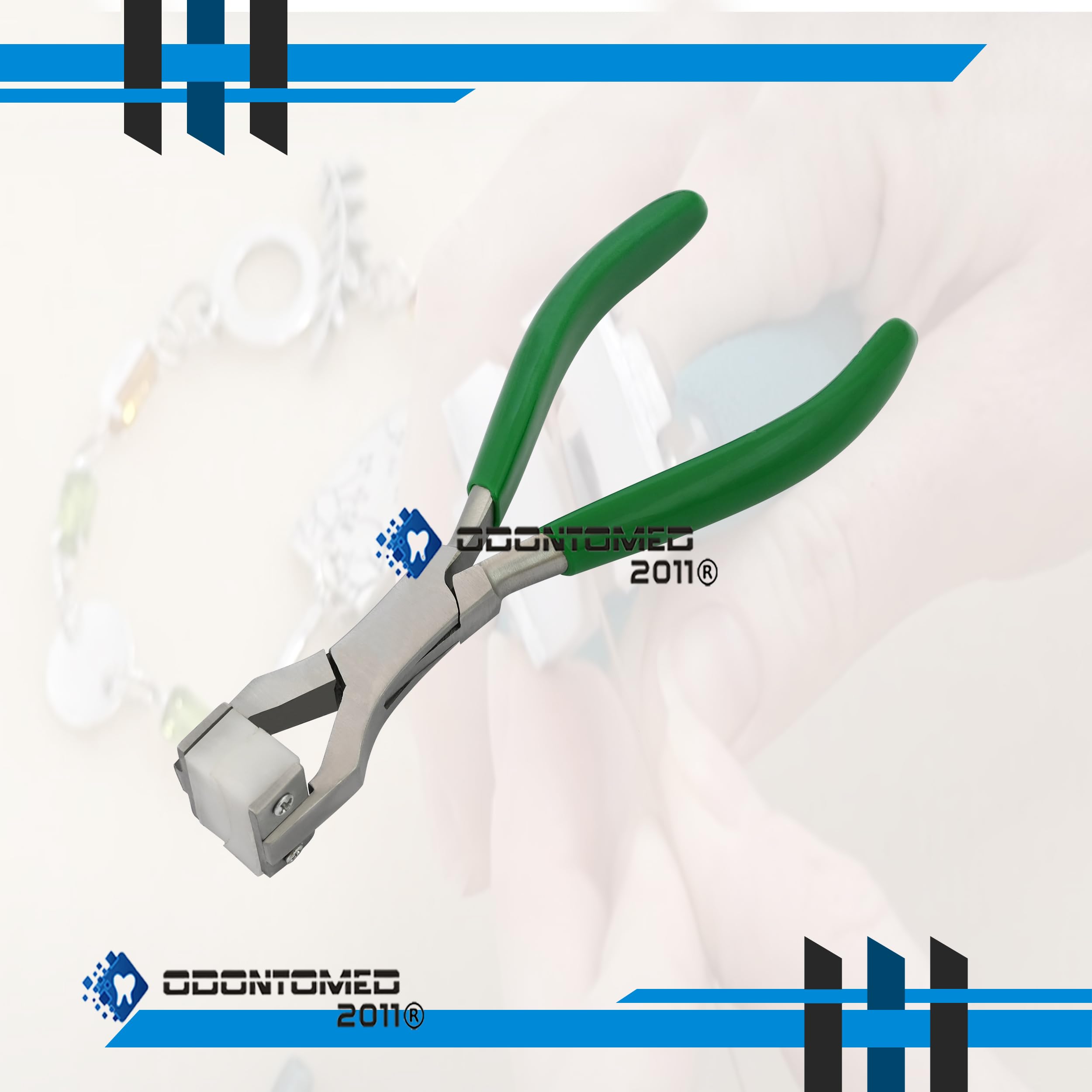 Professional Stainless Steel Jewelry Pliers - OdontoMed2011 Bracelet Repair Tool with Nylon Jaws & Green Grip Handle for Ring Forming, Spring Bending & Jewelry Making | Perfect for DIY Crafts, Jewelry Repair & Wire Work