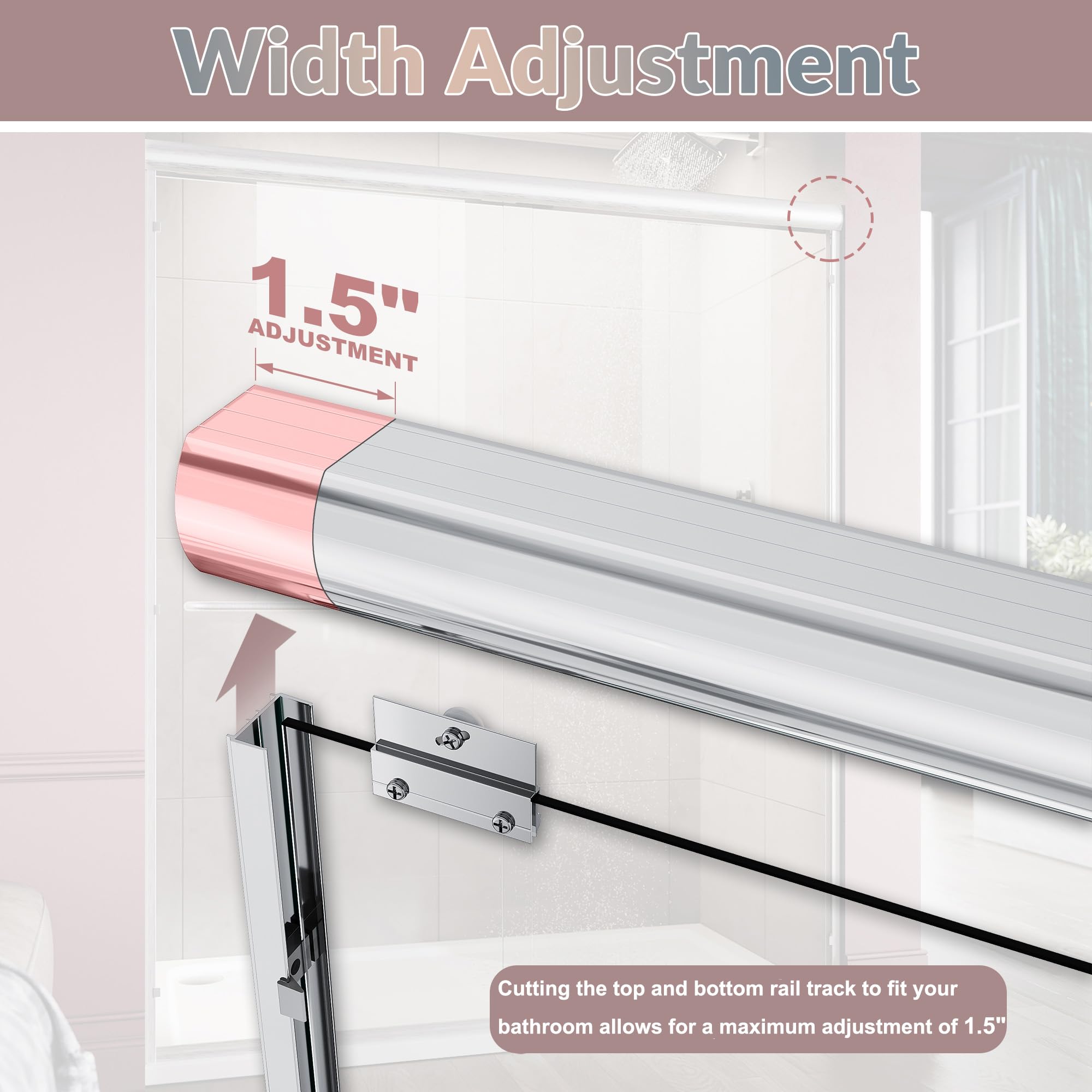 Elegant 46.5-48 Inch Wide x 72 Inch Tall Semi-Frameless Bypass Sliding Shower Door - 1/4 Inch Clear Glass Shower Enclosure with Chrome Finish - Perfect for Modern Bathroom Renovations & Spa-Like Showers