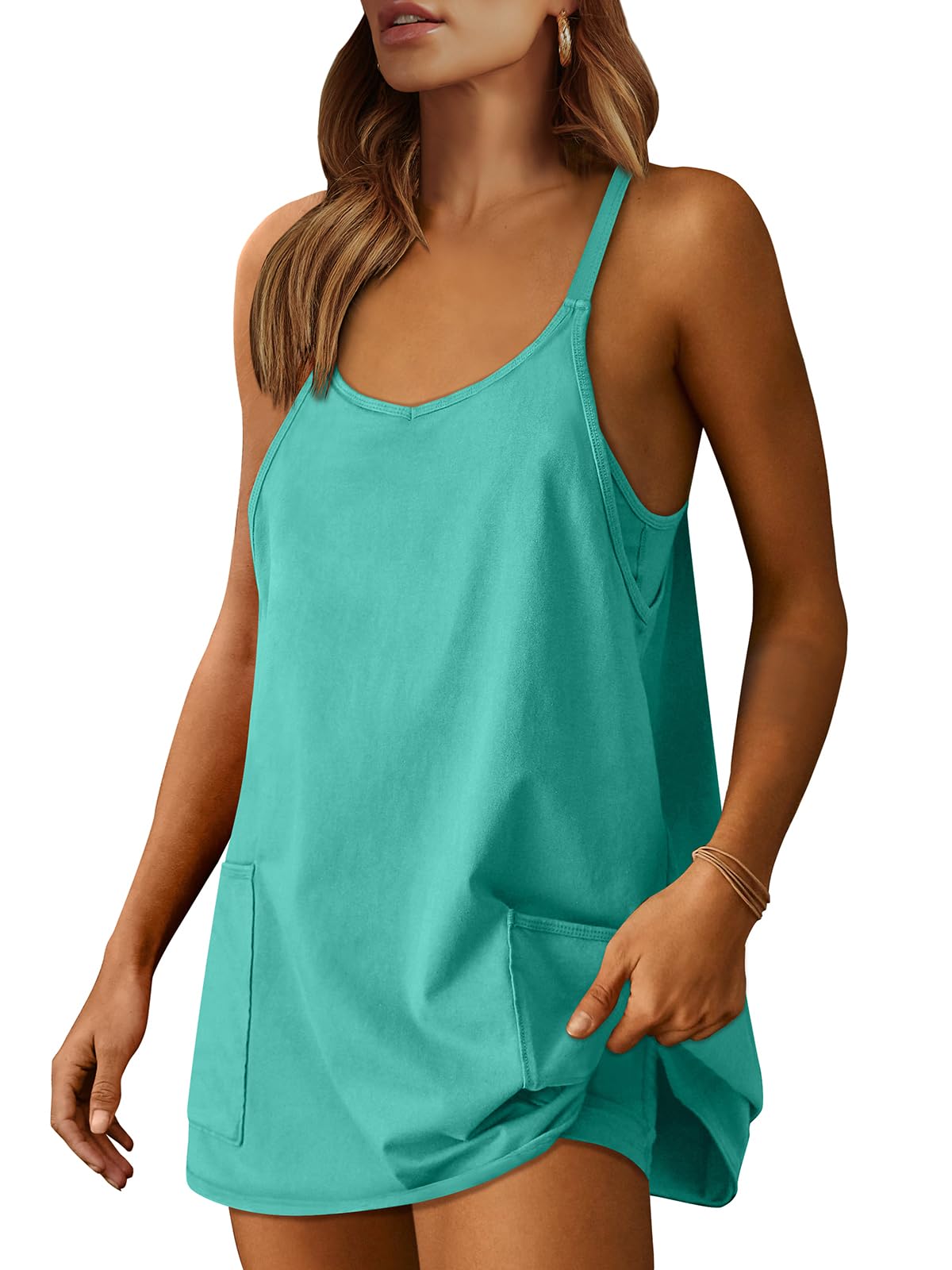 ANRABESS Women's Athletic Dress - Summer Tennis Workout Dress with Built-in Shorts, Active Sports Mini Romper for Gym, Running, Travel & Vacation Outfits
