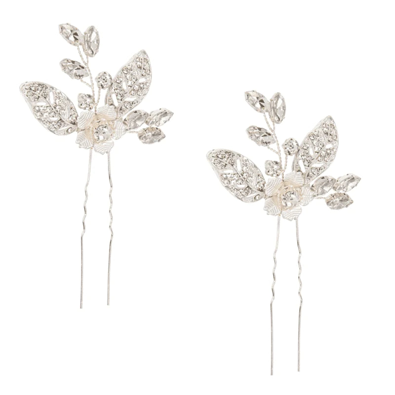 Elegant Crystal Vine Leaf Bridal Hair Pins - Wedding Hair Accessories for Brides, Bridesmaids & Prom (Set of 7457) | Perfect for Weddings, Formal Events & Special Occasions