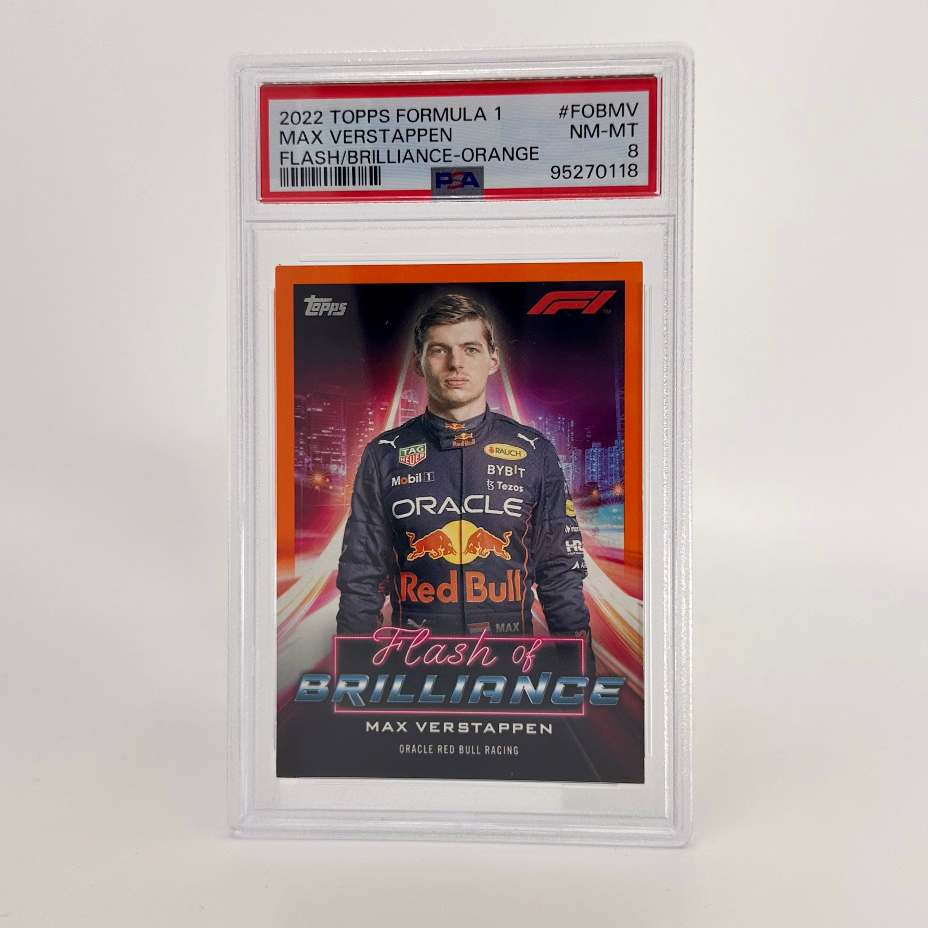 PSA 8 Graded 2005 Max Verstappen #FOBMV Flash Of Brilliance Orange Racing Card - Perfect for F1 Collectors & Racing Memorabilia Displays