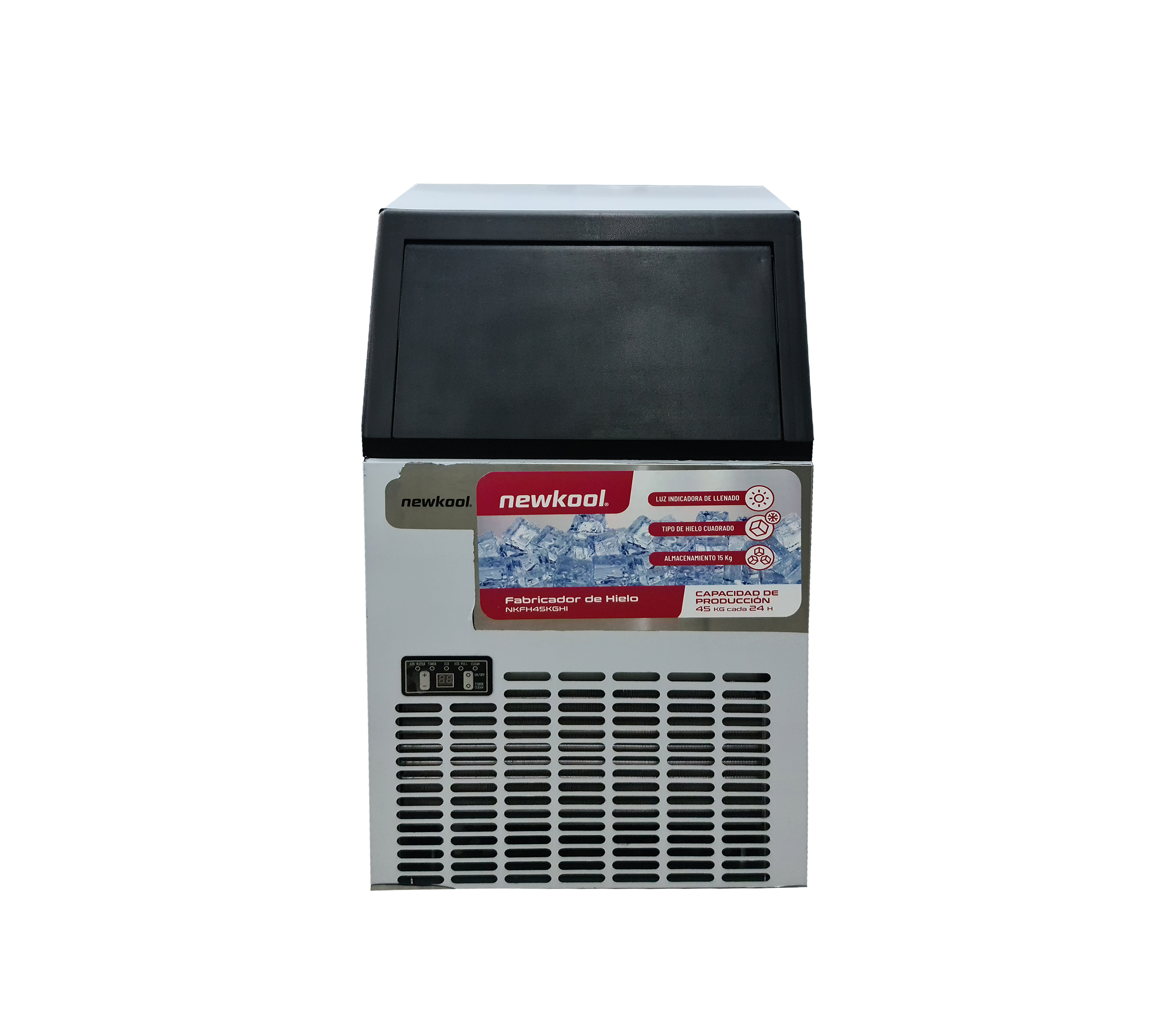Newkool 45kg/Day Ice Maker Machine - Portable Commercial Ice Maker for Home, Office, Party & Outdoor Use - Fast Ice Production with Energy Saving Mode
