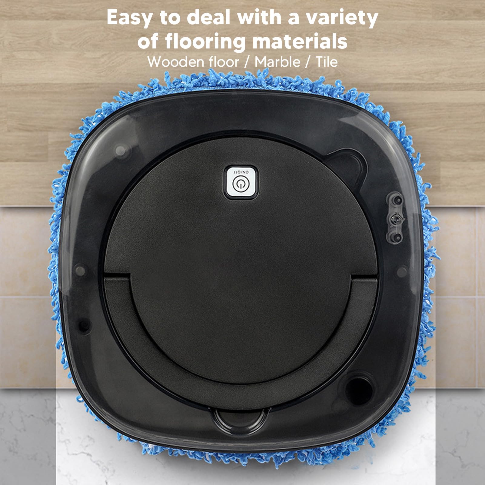 HURRISE Automatic Floor Mopping Robot with Water Vacuum - Smart Robotic Vacuum Cleaner for Pet Hair, Hardwood Floors & Carpets (Black) | Ideal for Home Cleaning & Pet Owners