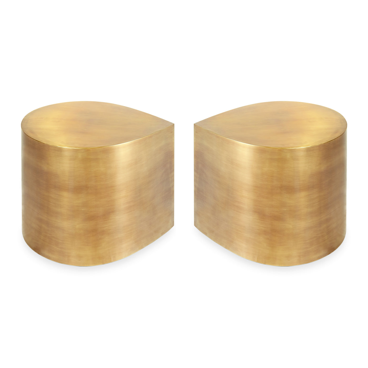 Brass Teardrop Table Duo Bundle - Set of 2 Elegant Brass Side Tables for Living Room, Bedroom or Office Decor - Perfect for Small Spaces and Modern Home Interiors
