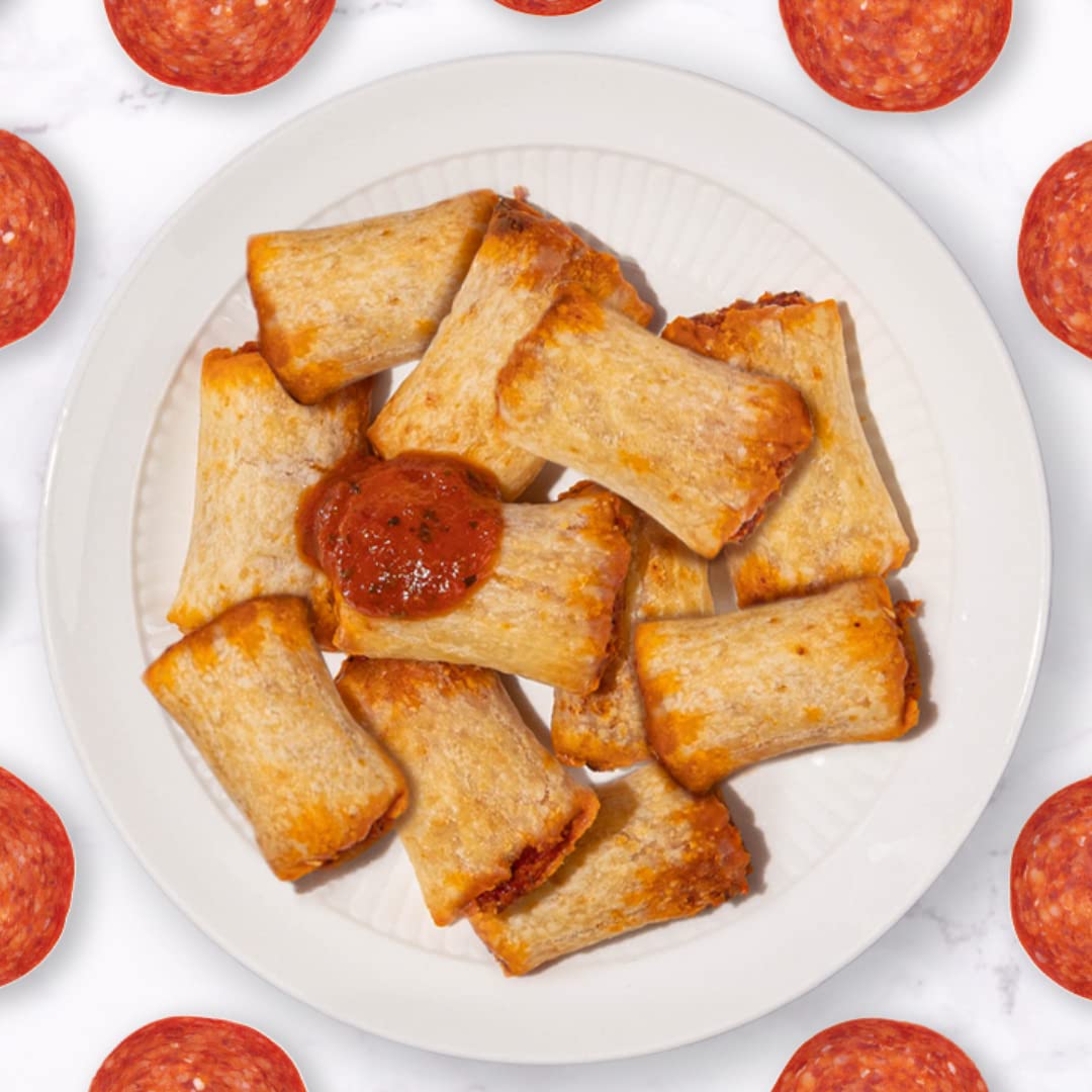 Brazi Bites Gluten-Free Pepperoni Pizza Snacks - Healthy Frozen Snack, Grain-Free, Soy-Free, No Artificial Ingredients or Preservatives - 10 oz Pouches (12-Pack) - Perfect for School Lunches, Movie Nights & Quick Appetizers