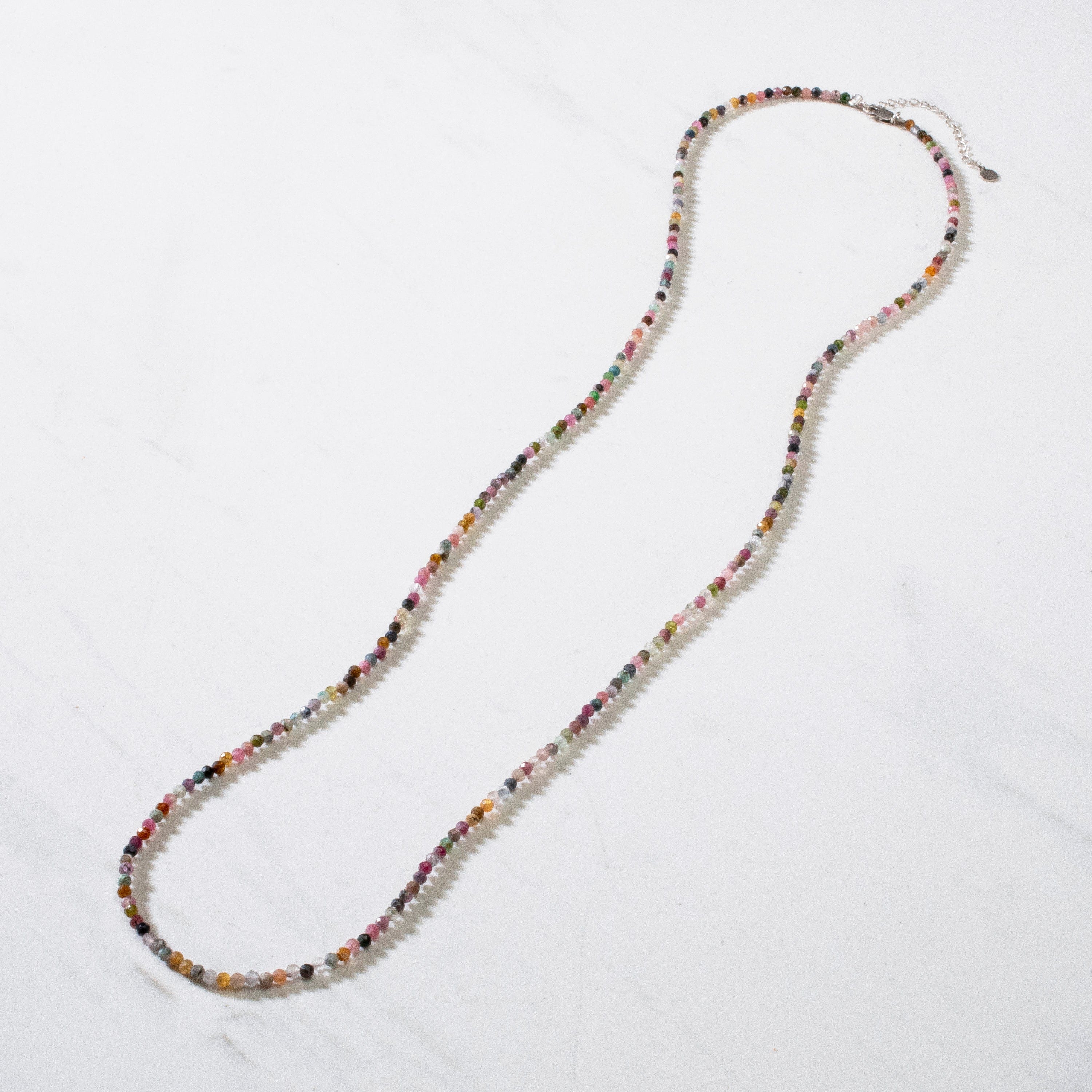 3mm Genuine Tourmaline Faceted 31 Necklace & Multi-Wrap Bracelet Set - Healing Crystal Jewelry for Women, Boho Chic Style for Daily Wear, Meditation & Energy Balancing