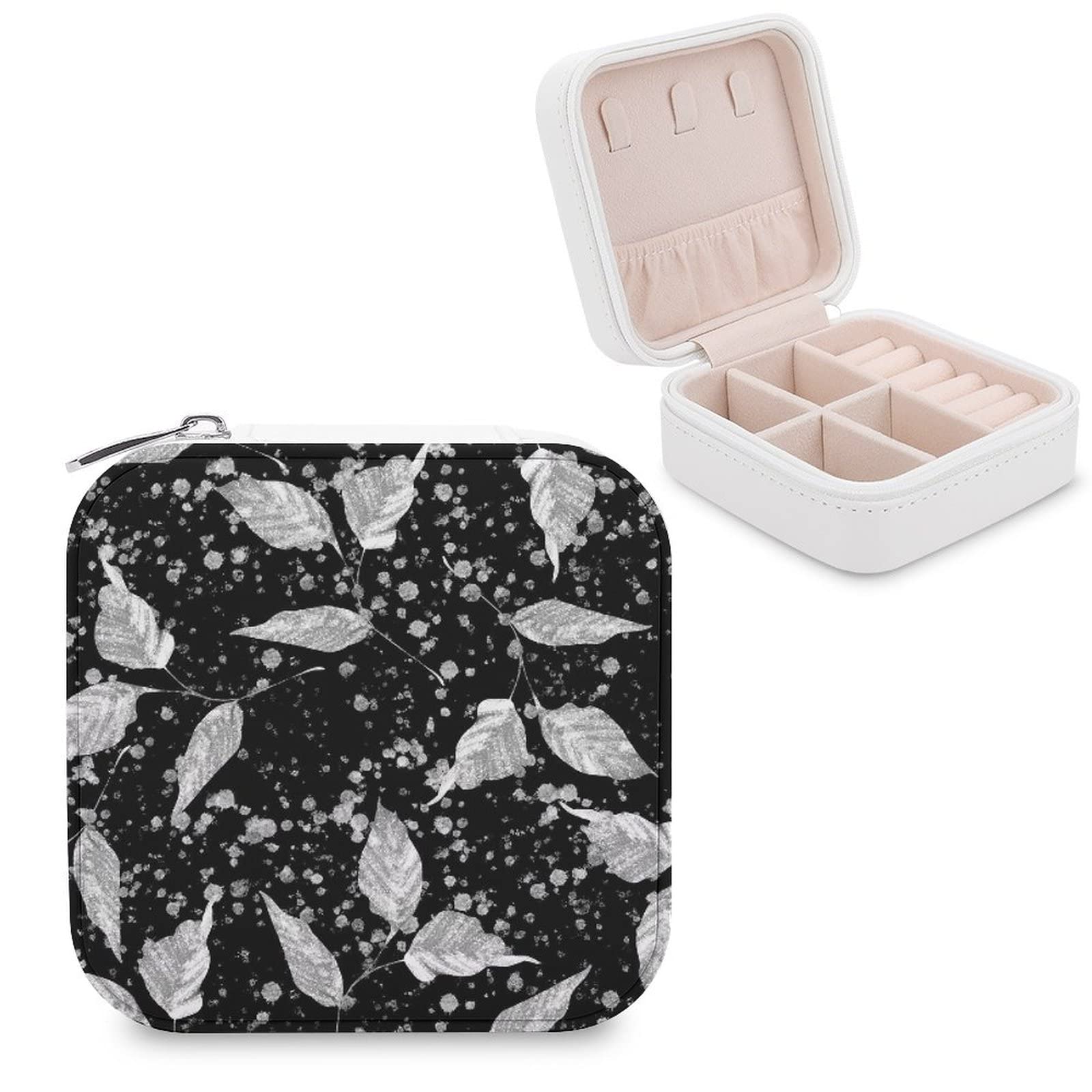 Women's Small PU Leather Jewelry Box - Travel Jewelry Organizer Case with Storage Compartments for Rings, Earrings, Necklaces & Bracelets | Perfect for Travel, Home Display & Gift Giving