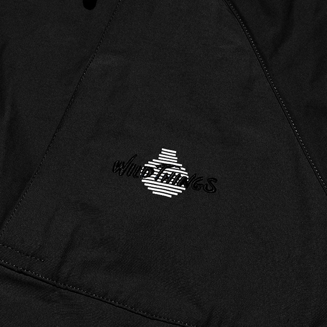 OPEN DIALOGUE X WILDTHINGS 2-Layer Waterproof Windbreaker Jacket for Men & Women - Black Outdoor Hiking & Urban Streetwear Coat