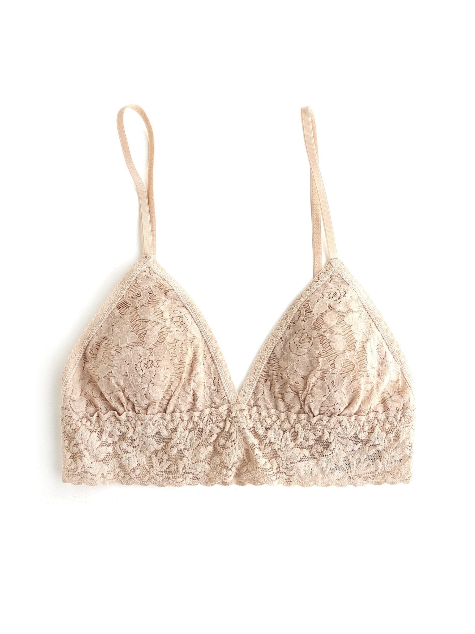 Signature Lace® Padded Triangle Bralette - Comfortable Wireless Bra for Women, Soft Stretchy Fabric, Light Support - Perfect for Yoga, Lounge & Everyday Wear