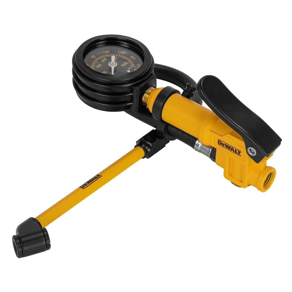 DEWALT 25-Piece Industrial Air Coupler and Plug Kit with Inflator, Analog Pressure Gauge & Hose - Perfect for Tire Inflation, Pneumatic Tools & Workshop Air Compressor Systems