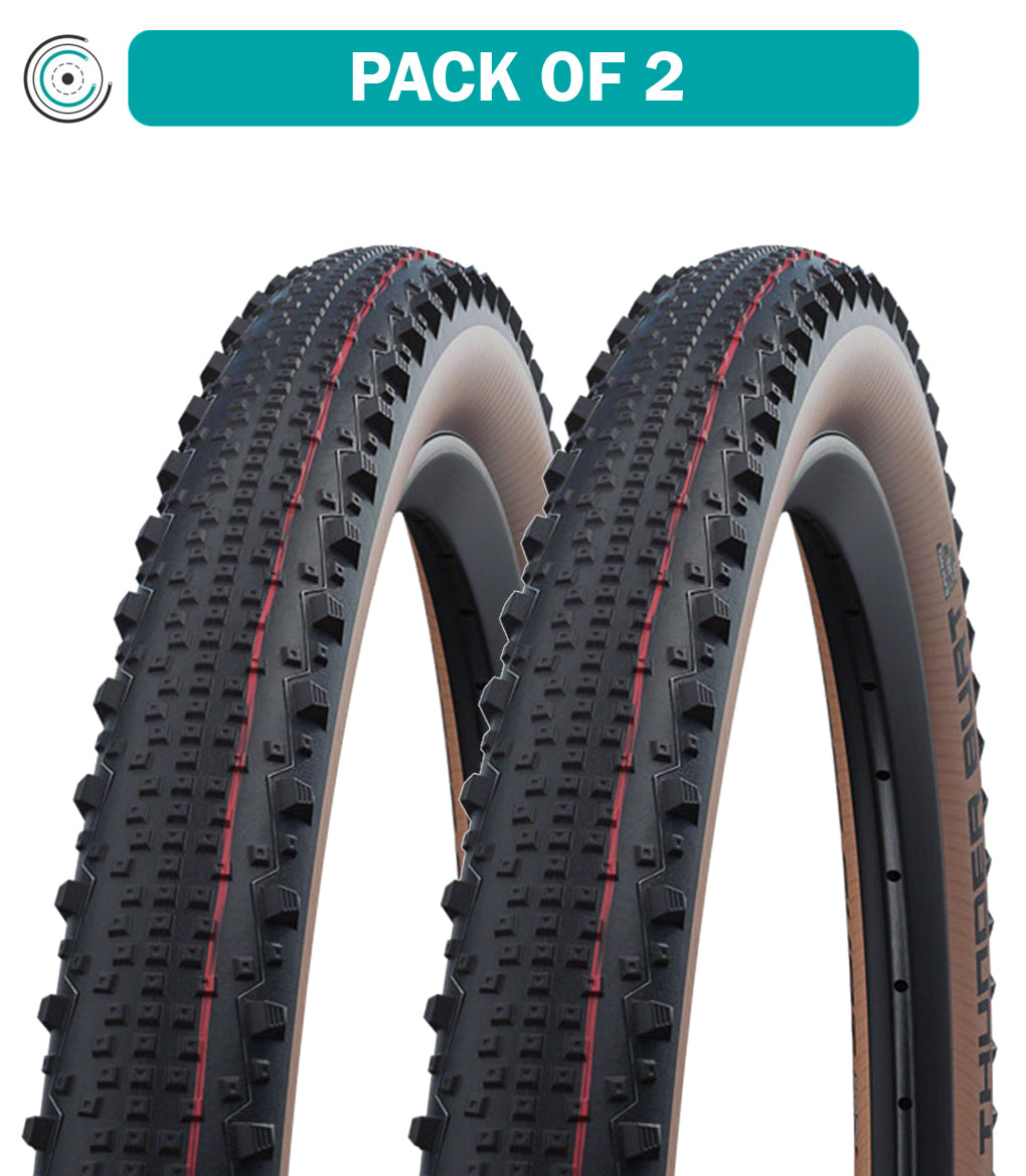 2 Pack Schwalbe Thunder Burt 29x2.1 Tubeless Folding MTB Tires - EVO Super Race Version for Mountain Biking & Trail Riding (11600510.03) | Perfect for XC Racing, Gravel Roads & All-Mountain Adventures