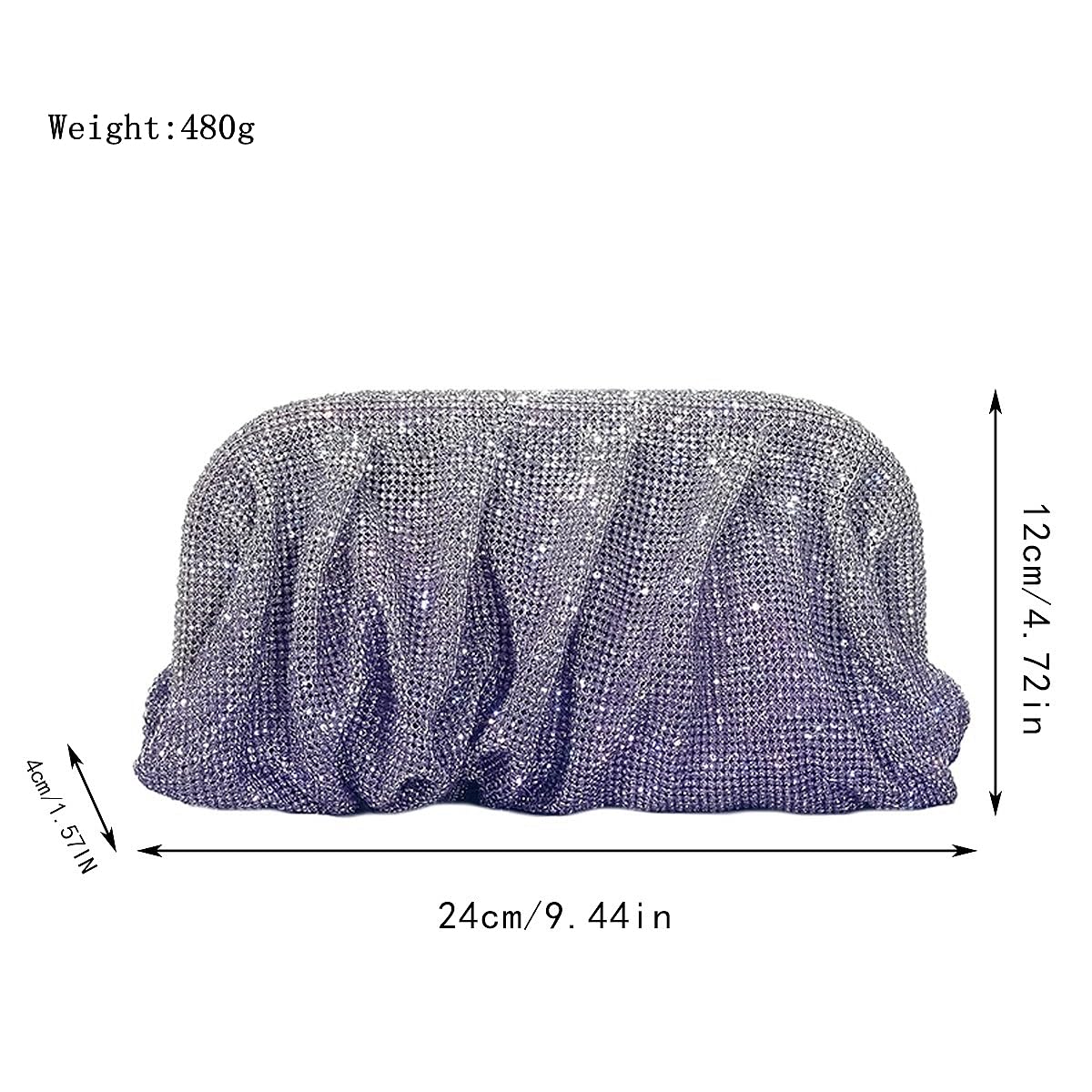 Sparkly Rhinestone Clutch Purse for Women - Crystal Evening Bag with Chain Shoulder Strap - Elegant Prom, Wedding & Party Clutch (Perfect for Formal Events, Date Nights & Special Occasions)