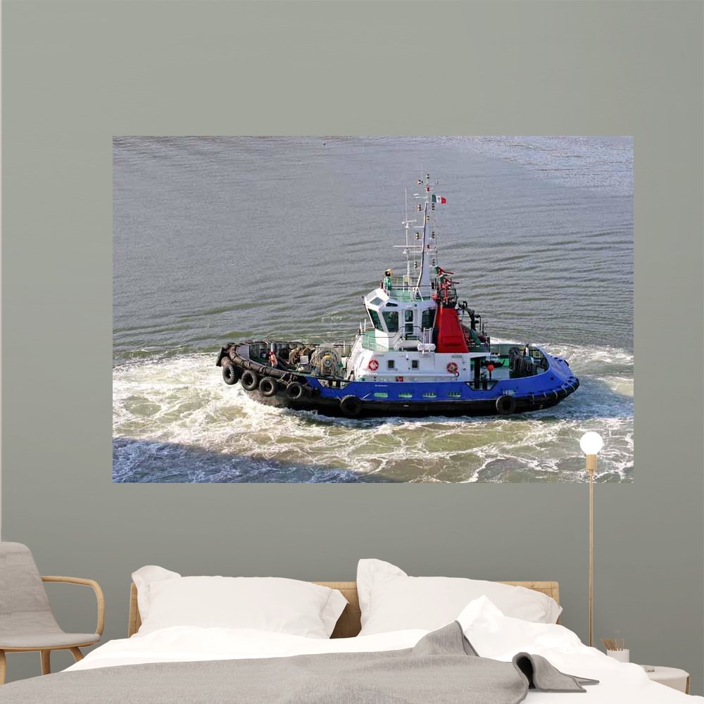 Tugboat in Motion Peel and Stick Wall Decal - 72