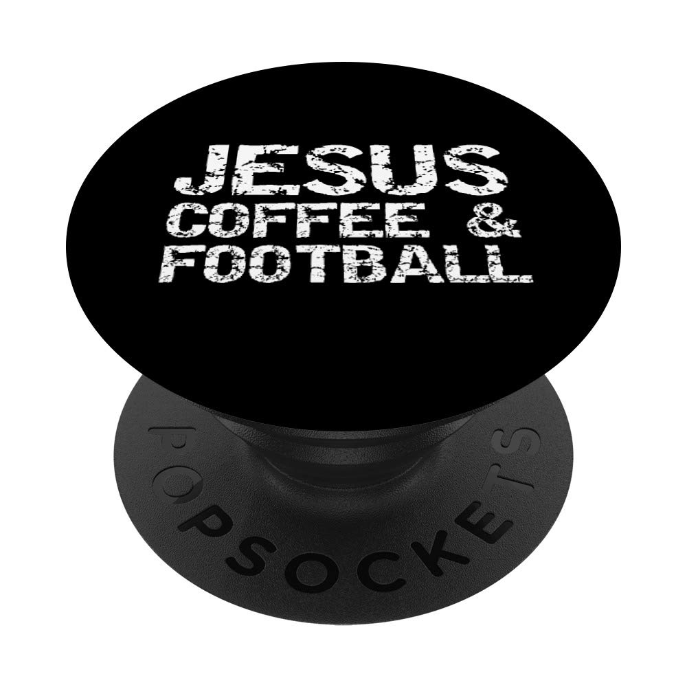 Jesus Coffee & Football PopSockets - Phone Grip & Stand for Game Day | Christian Apparel Accessories for iPhone, Samsung & Tablets | Perfect for Tailgating, Church Events & Sports Fans