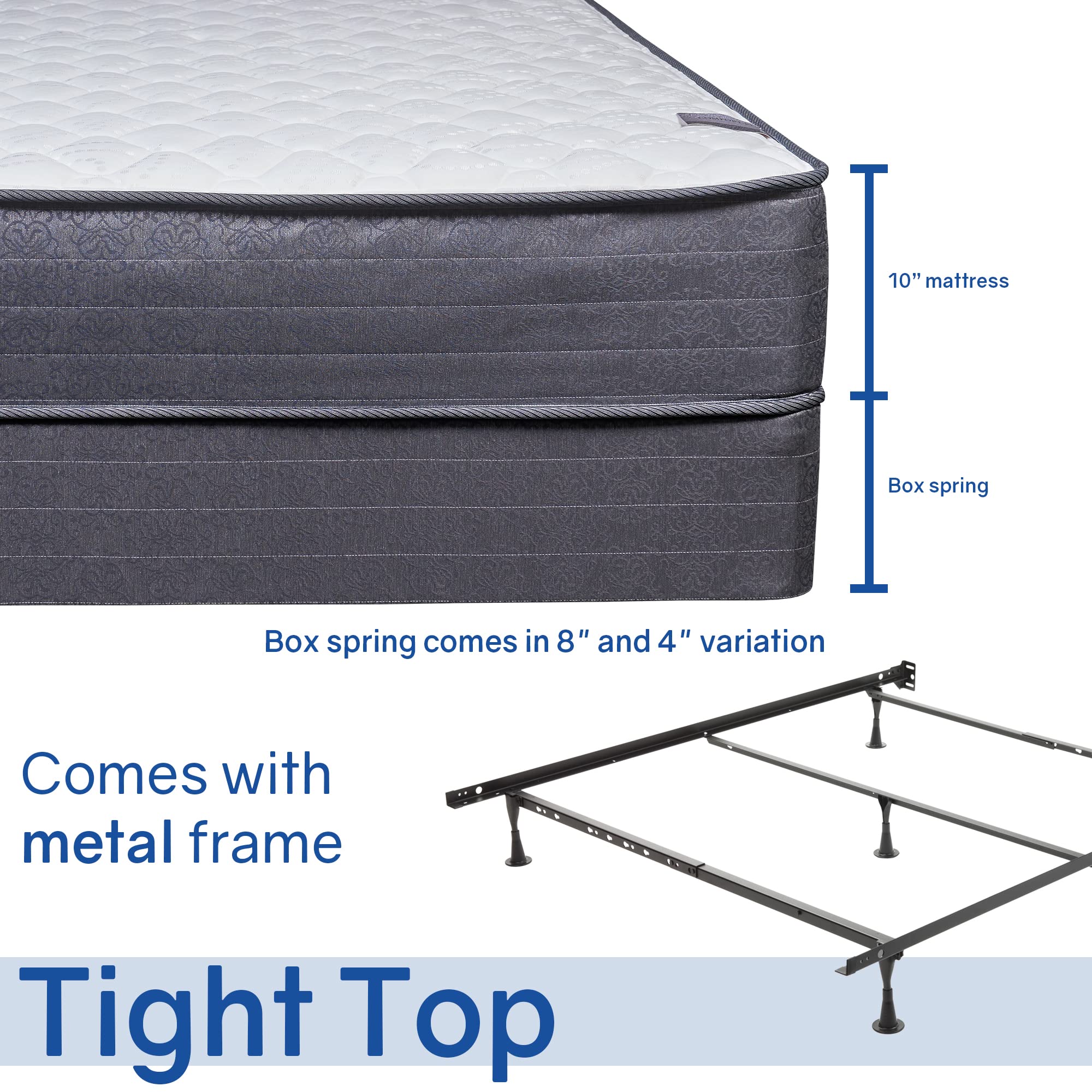 Greaton Medium Plush Tight Top Innerspring Mattress & 4