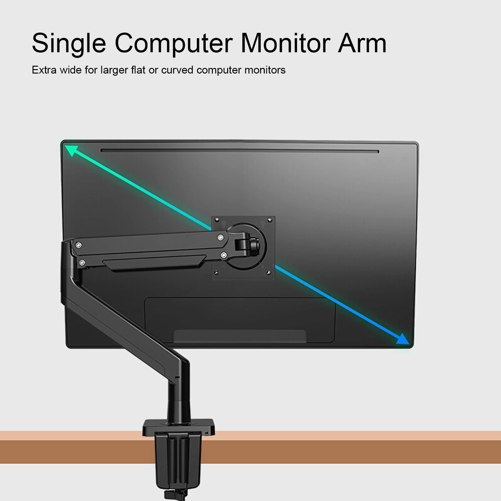 Septpenta Adjustable Single Monitor Stand - VESA Mount Compatible for Flat & Curved Screens (2-15kg) | Perfect for Home Office, Gaming & Workspace Setup