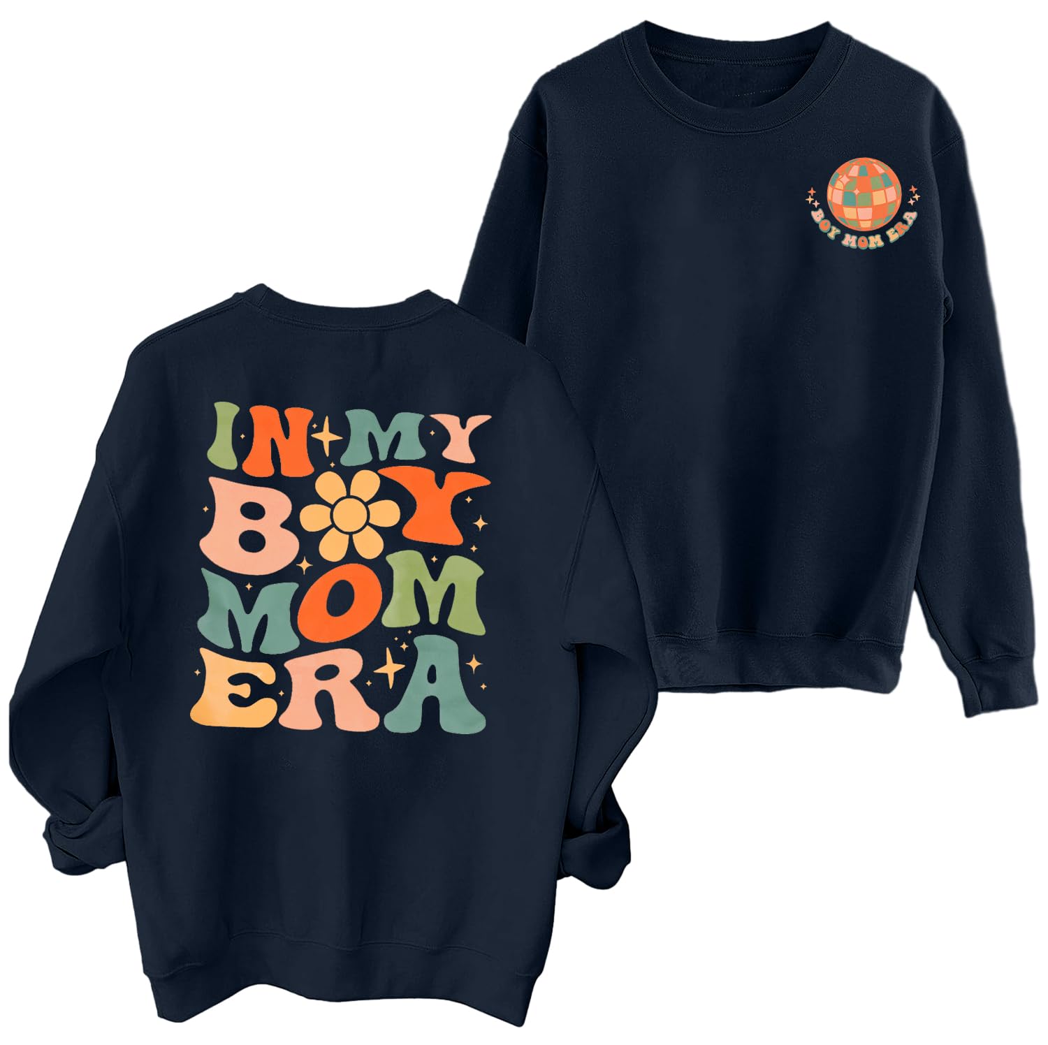 EGELEXY Women's Boy Mom Sweatshirt - Mama Life Pullover Top, Casual Long Sleeve Blouse Tee for Comfort & Style | Perfect for Mother's Day, Family Photos & Everyday Wear
