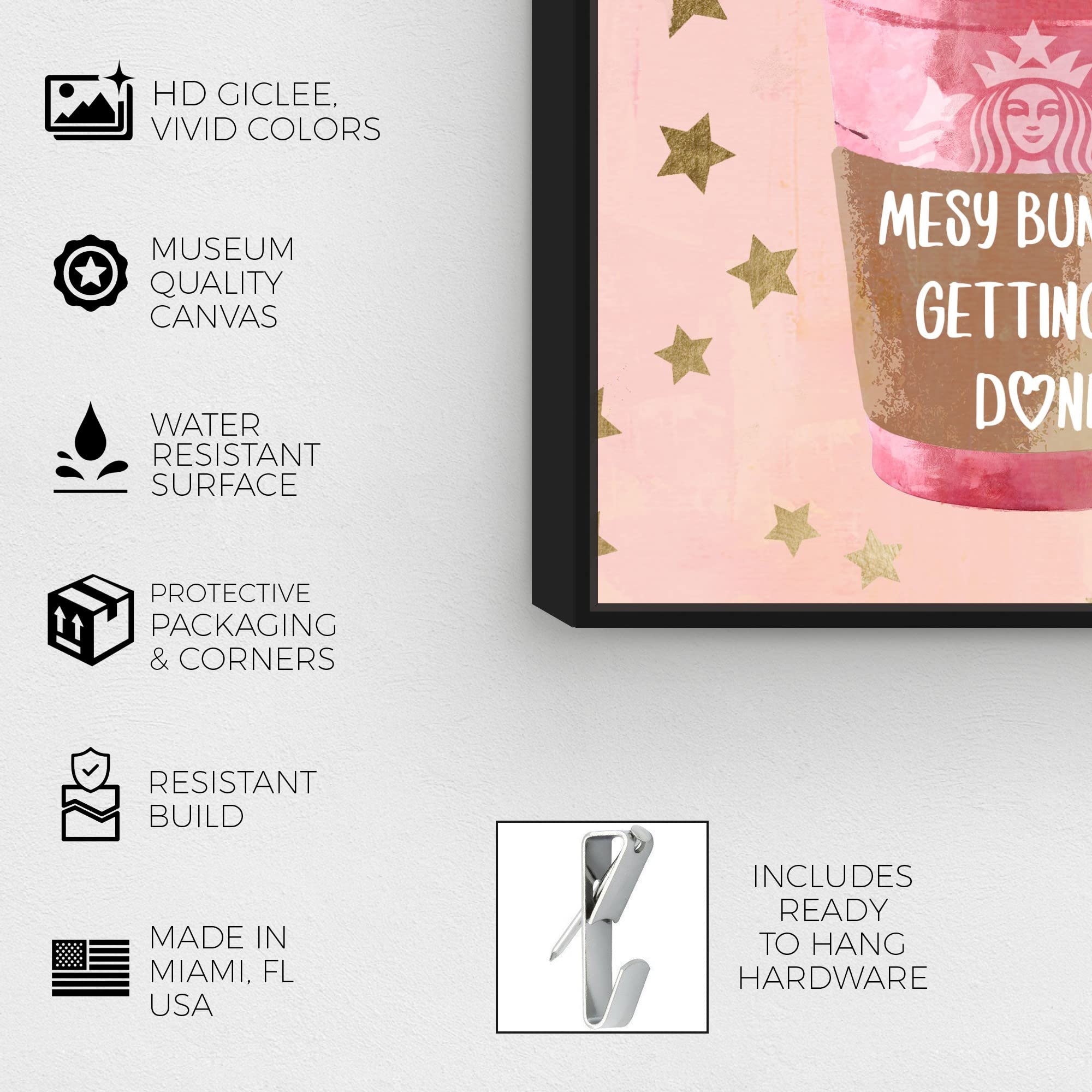 Oliver Gal Artist Co. 'Star Bright Drink' Framed Canvas Wall Art - Bar & Coffee Shop Decor, Cocktail Lounge Poster, Home Bar Aesthetic, Kitchen Wall Decor