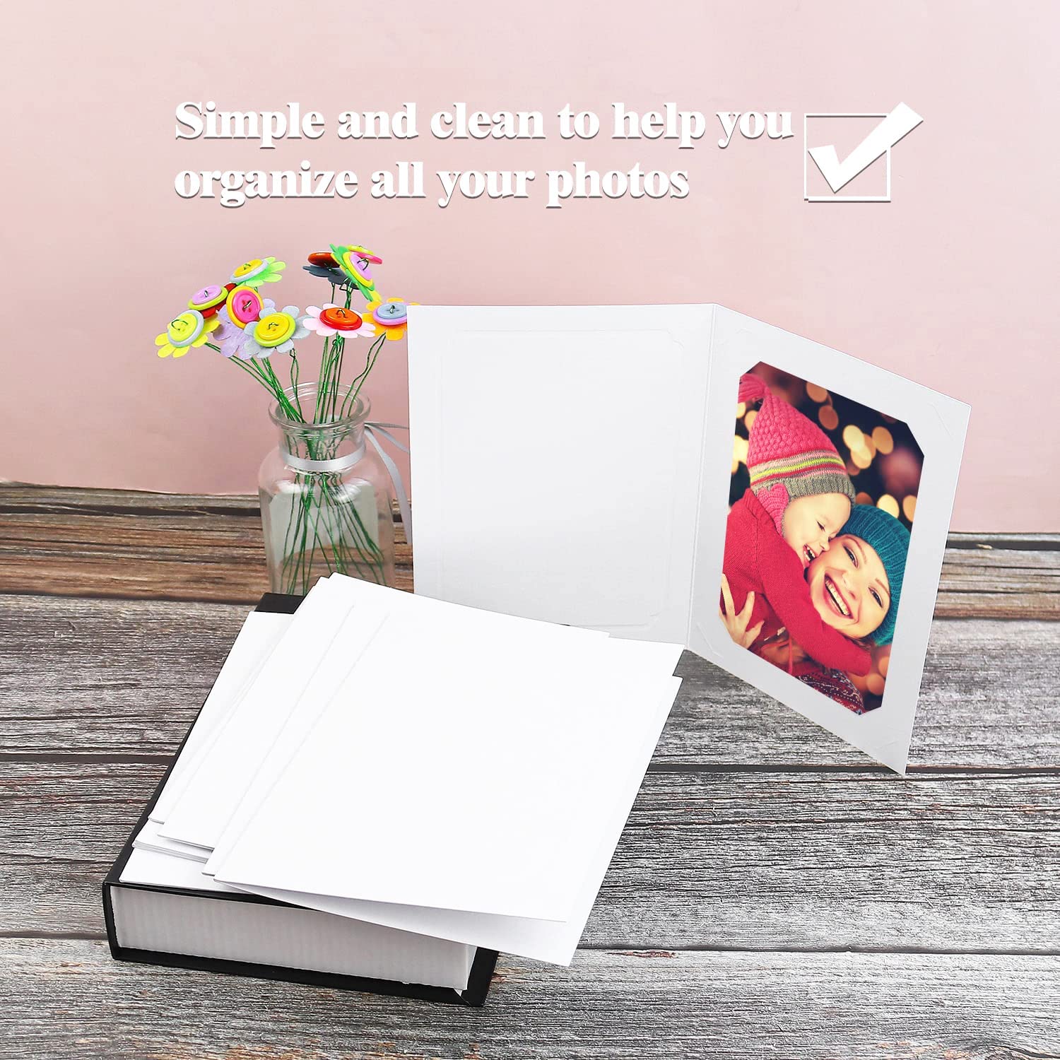 Golden State Art 25-Pack 4x6 or 5x7 Photo Folders - Cardboard Picture Frames & Paper Frame Cards for Greetings & Invitations - Perfect for Graduation, Christmas, Wedding Events (White) - Display Memories & Celebrate Special Occasions