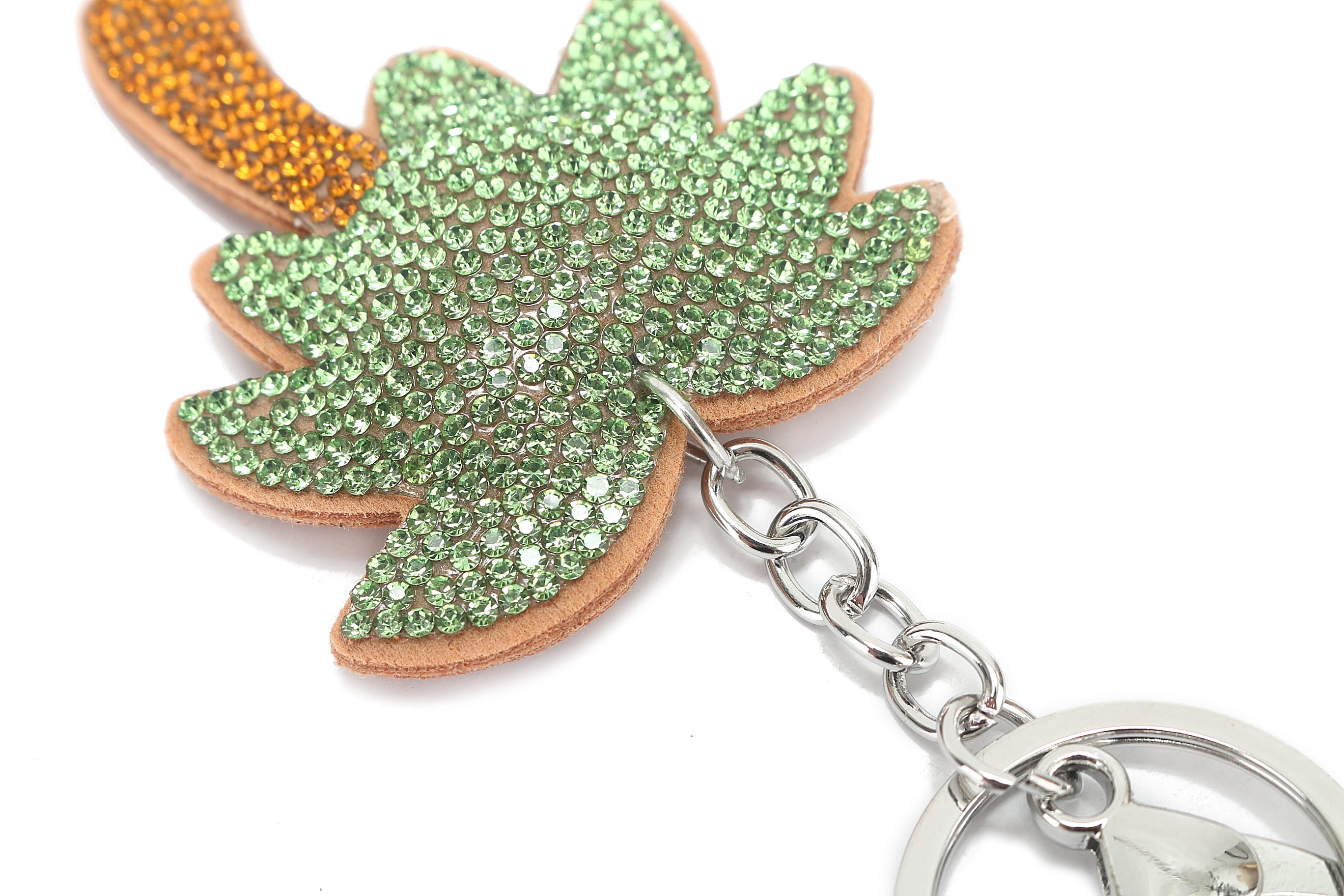 Crystal Palm Tree Bag Charm - Green Tropical Accessory for Handbags, Backpacks & Beach Totes