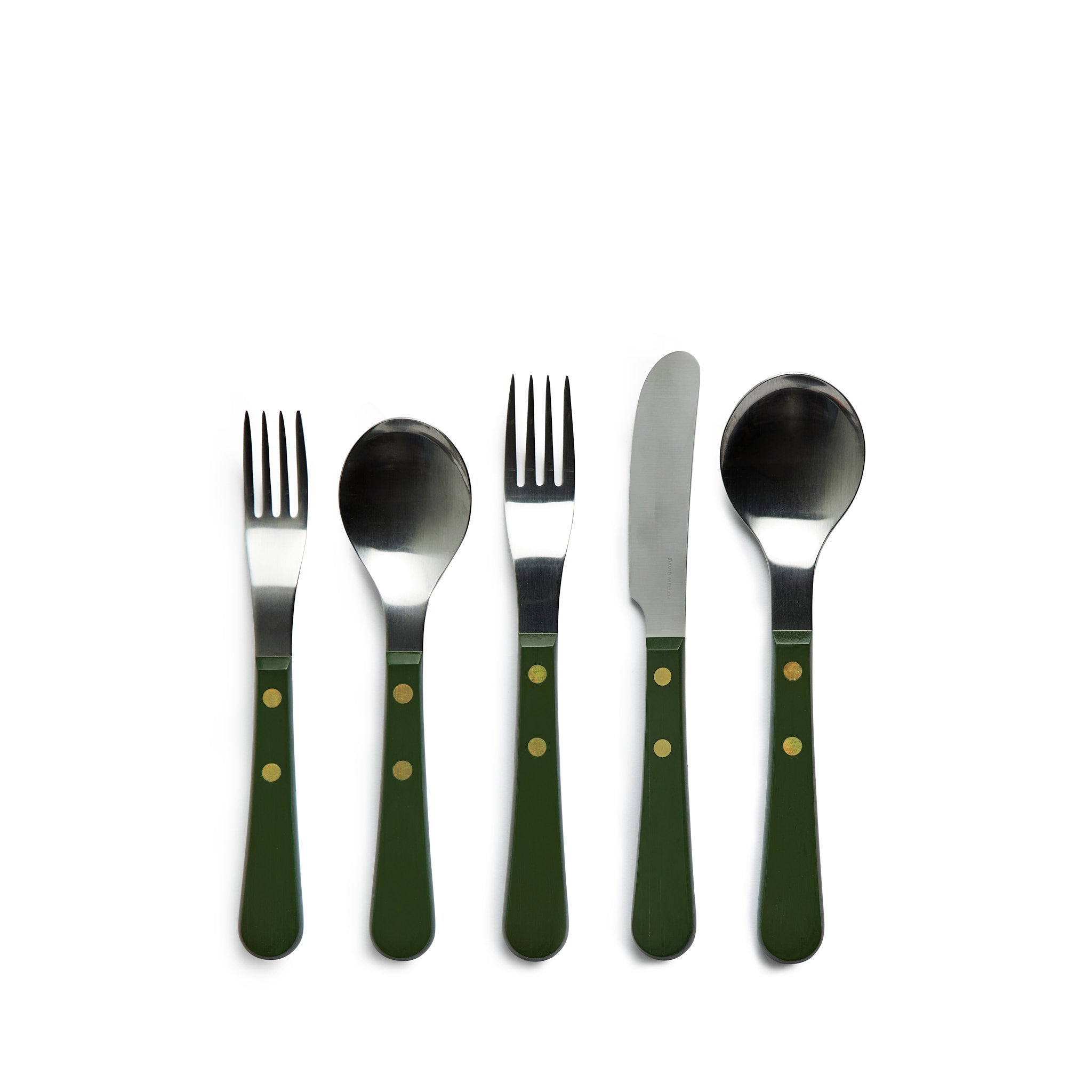 Elegant 5-Piece Provencal Flatware Set in Green - Perfect for Dinner Parties, Weddings & Everyday Dining