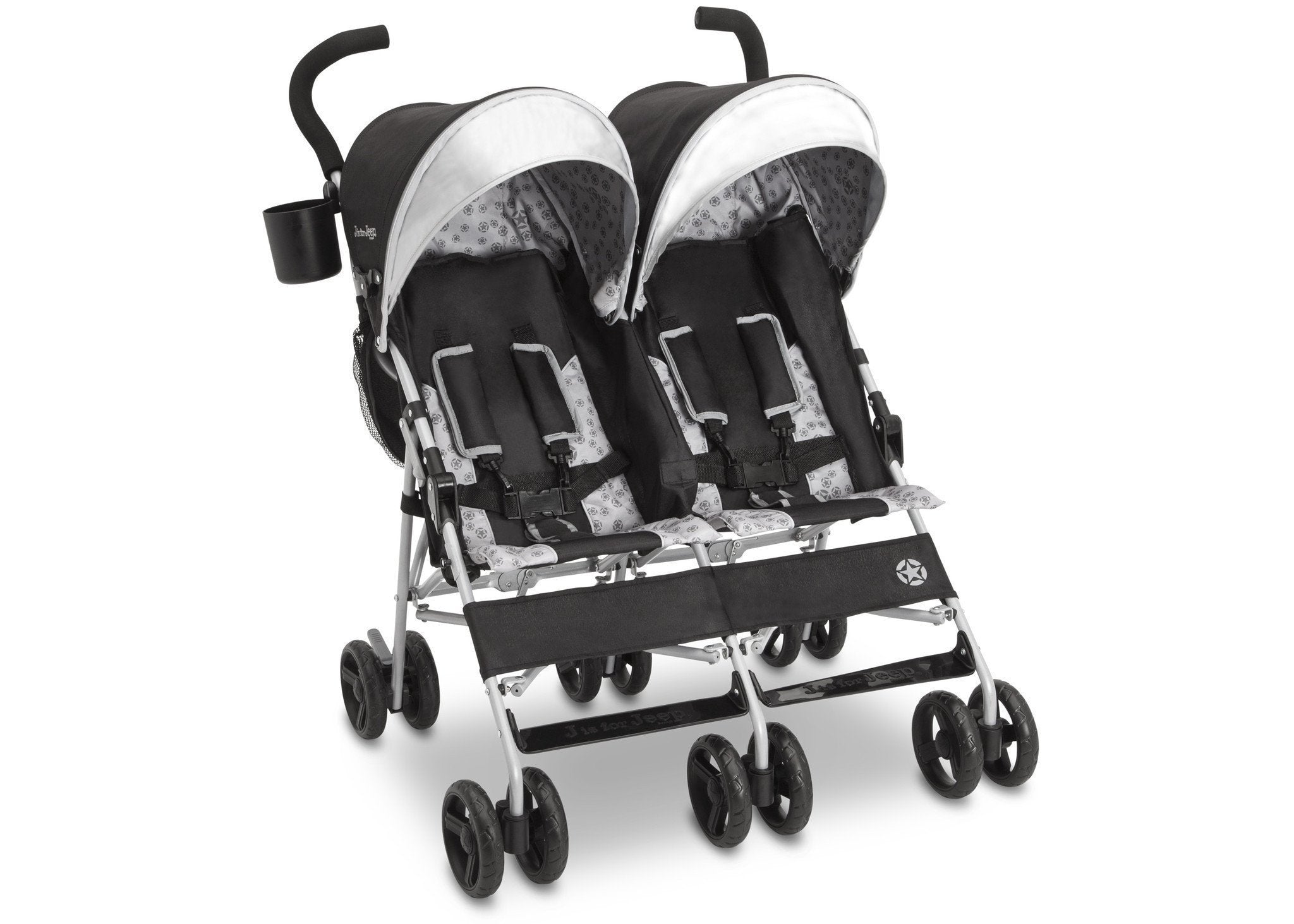 Jeep® Scout Double Stroller - Lightweight & Durable Side-by-Side Baby Stroller for Twins - Perfect for Shopping, Travel & Outdoor Adventures