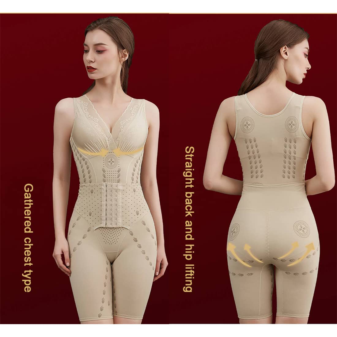 Easy Open Hip Colombian Shapewear with Negative Ions Energy Stone - Postpartum Recovery & Uterus Care - Perfect for Maternity, Post-Surgery & Daily Comfort