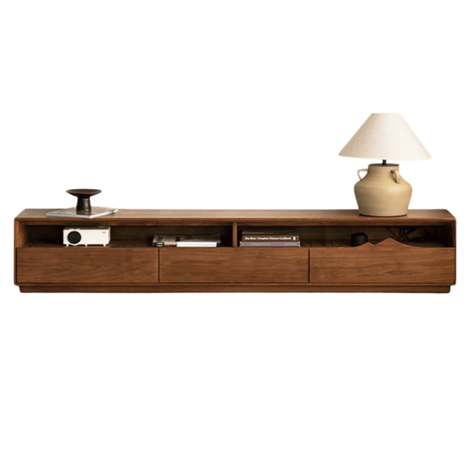 Premium Black Walnut & Ash Solid Wood Large Capacity TV Stand with Storage - Perfect for Living Room, Home Theater & Entertainment Centers