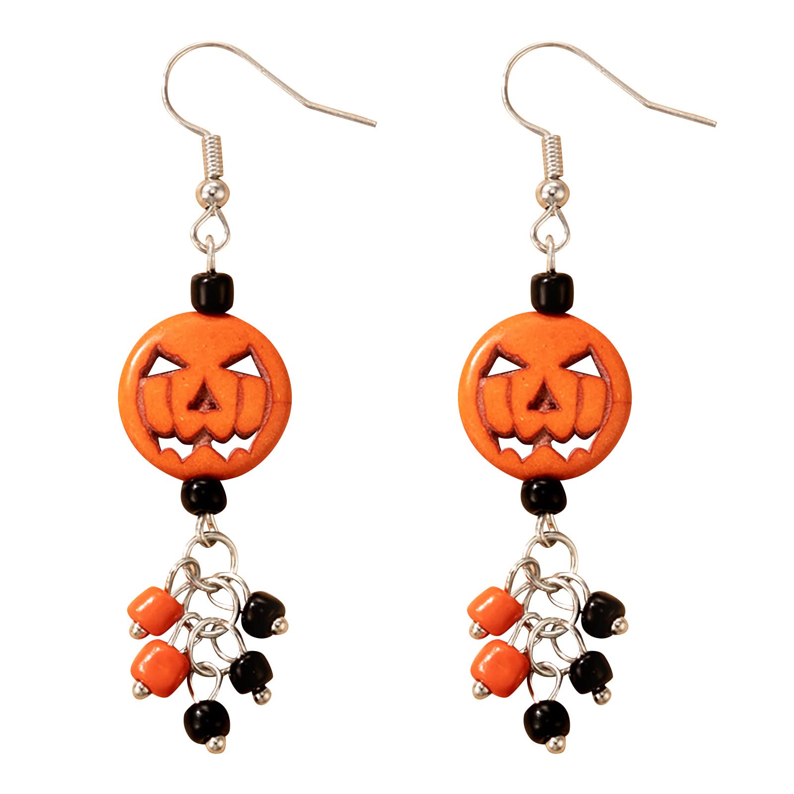Retro Small Dangle Earrings for Women - Simple Beaded Pendant Long Earrings - Easter Halloween Pumpkin Jewelry Accessories - Perfect for Parties, Costumes & Everyday Wear