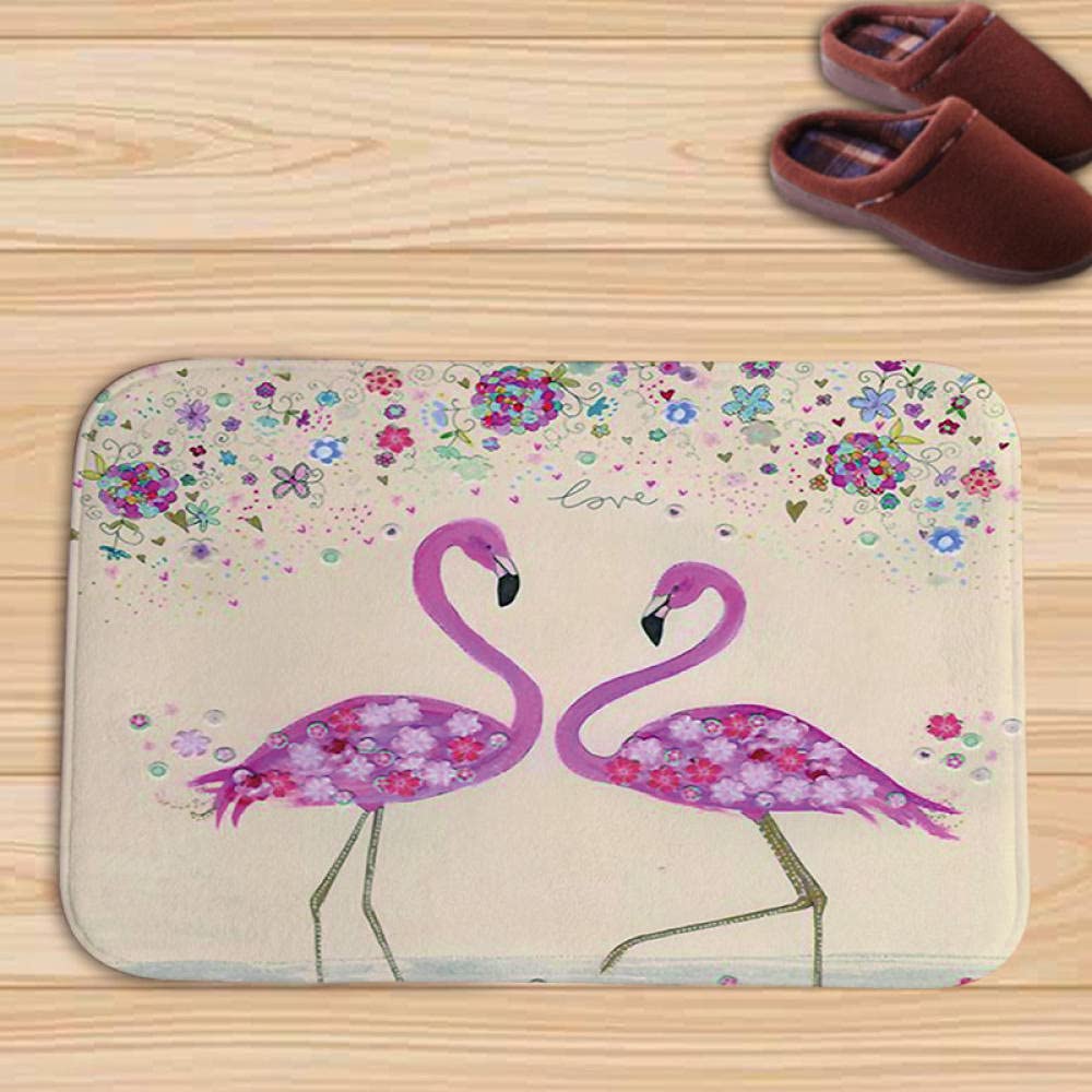 Non-Slip Flamingo Tropical Plant Doormat - Soft Carpet for Bedroom, Living Room & Kitchen - 40x60cm Home Decor Rug - Perfect for Entryway, Hallway & Housewarming Gifts