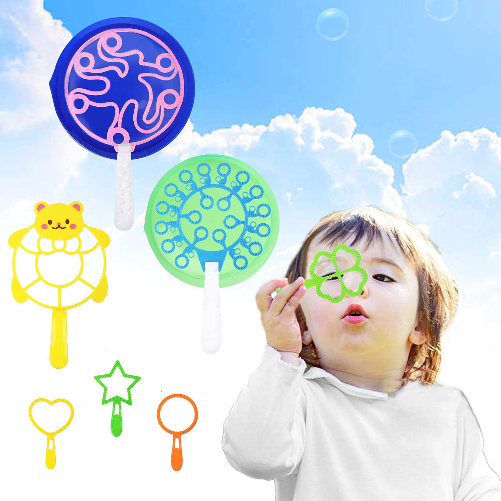 28-Piece Large Bubble Wands Set with Tray - Fun Outdoor Bubble Toys for Kids, Summer Party Favors, Birthday Gifts, and Backyard Activities (Perfect for Parks, Beaches, and Outdoor Play)