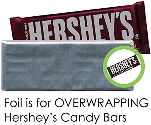 Light Blue Shiny Candy Bar Wrapper Foil Sheets for Chocolate Bars - 40 Pack | Perfect for DIY Candy Wrapping, Party Favors & Gift Packaging