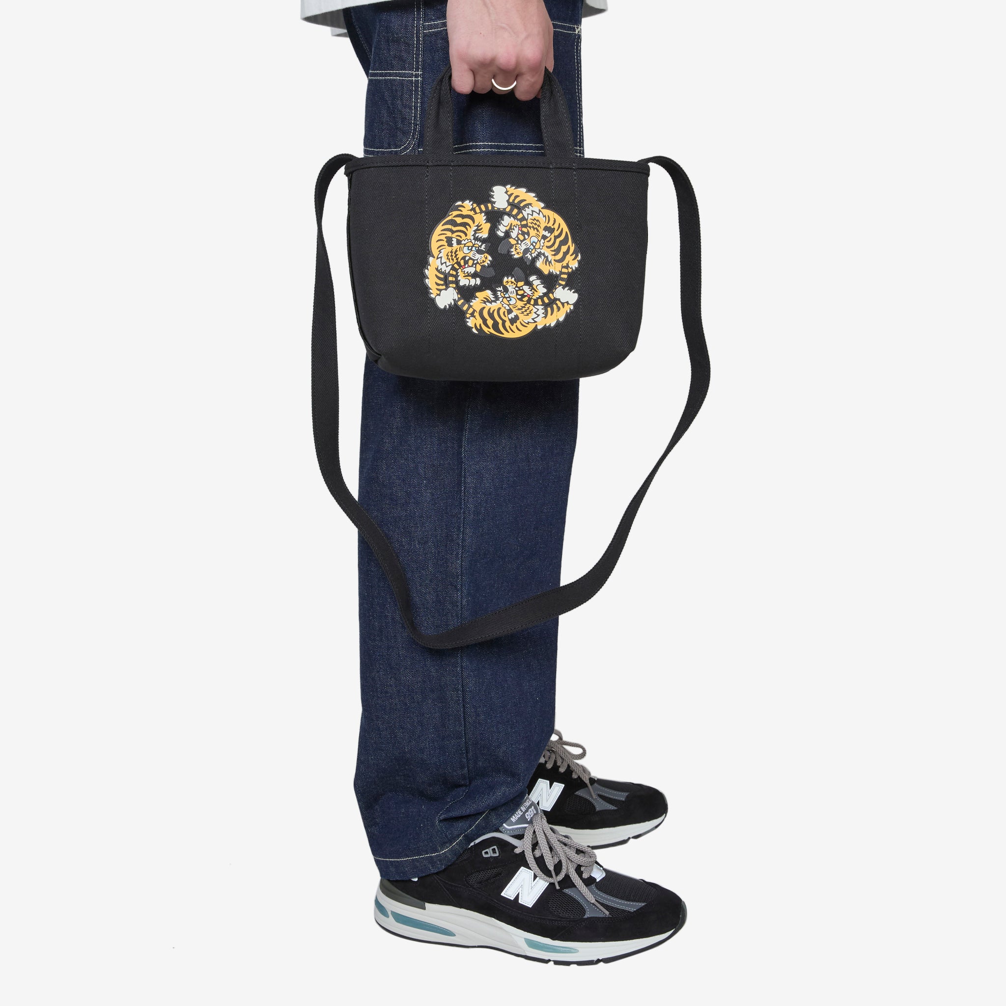 KENZO VERDY MARKET Small Reversible Tote Bag Black | Fashionable Unisex Shoulder Bag for Shopping, Beach & Daily Use