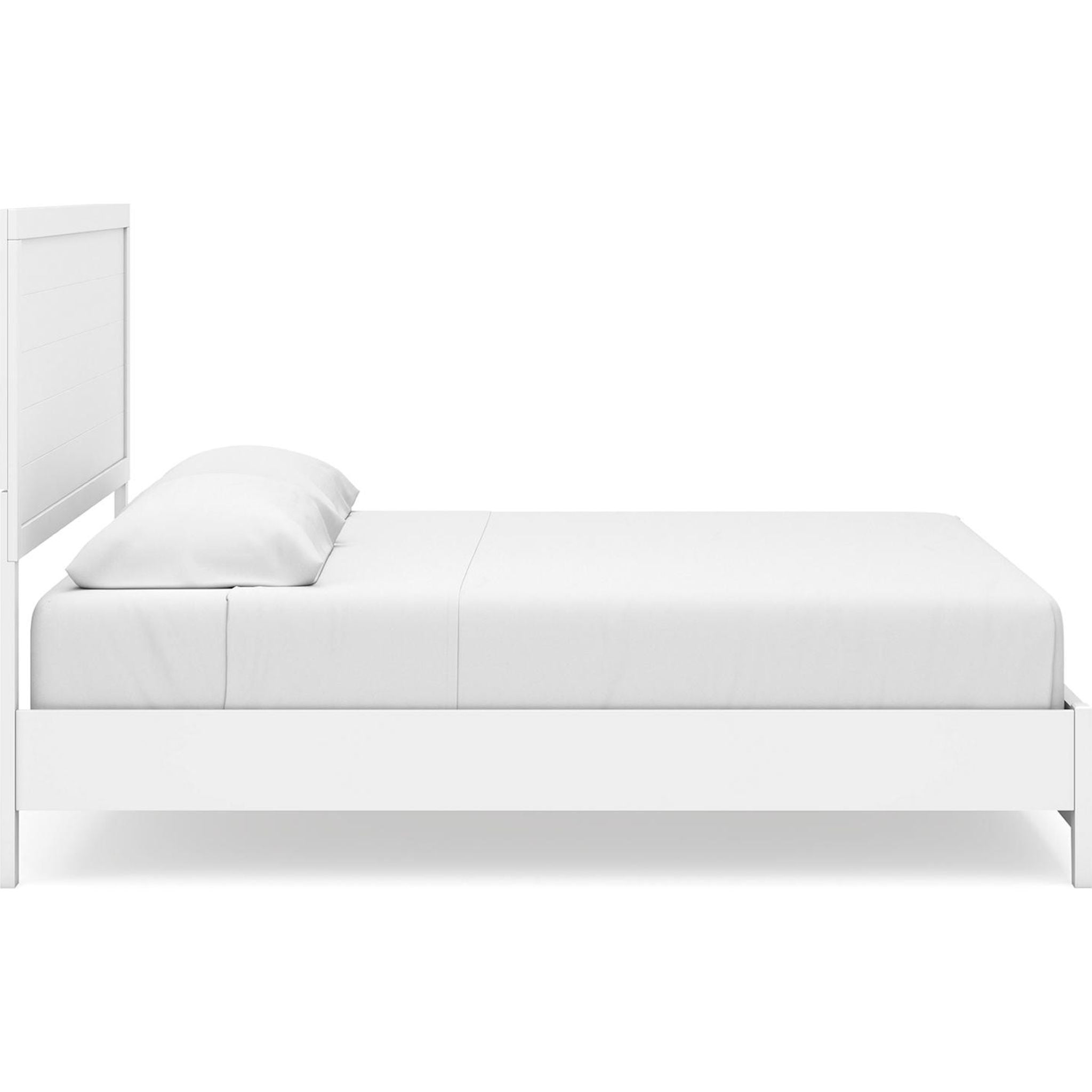 Binterglen Queen Size Panel Bed Frame - Modern Upholstered Platform Bed with Wooden Headboard for Bedroom, Guest Room, or Master Suite