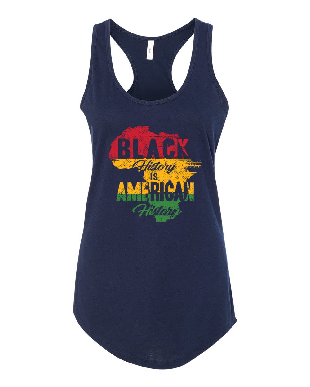 Black History is American History Black Pride Women's Racerback Tank Top - Comfortable & Stylish for Workouts, Casual Wear & Black History Month Celebrations