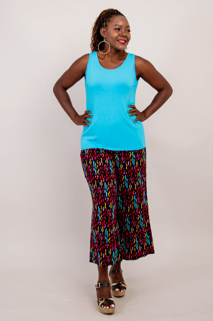 Avalon Organic Bamboo Tank Top - Turquoise Women's Casual Shirt for Yoga, Beach & Summer Outfits