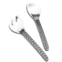 Laurelberry Salad Serving Set - 5-Piece Stainless Steel Salad Servers with Ergonomic Handles - Perfect for Dinner Parties, BBQs, and Family Gatherings