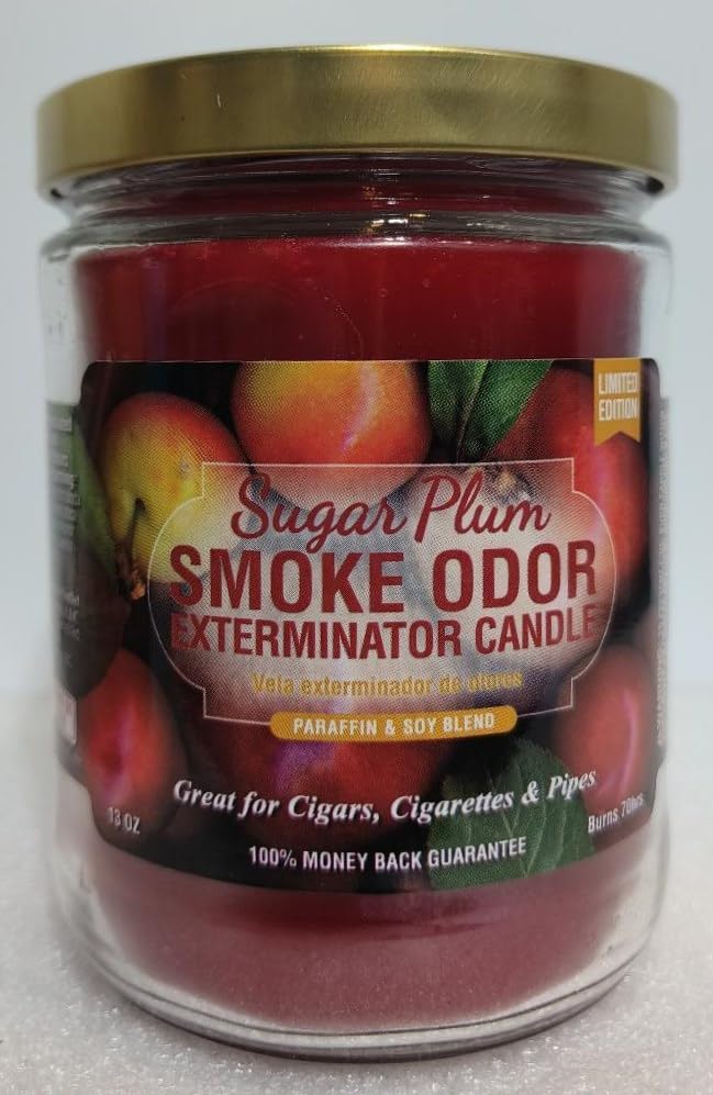 Blueberry Dreamz Smoke Odor Eliminator Candle - 13 oz Jar, Set of 8 (Includes Pina Colada, Sugar Plum, Mango, Pineapple Coconut, Cherry, Papaya & Apple Scents) - Home Air Freshener for Kitchen, Bathroom, Office & Car