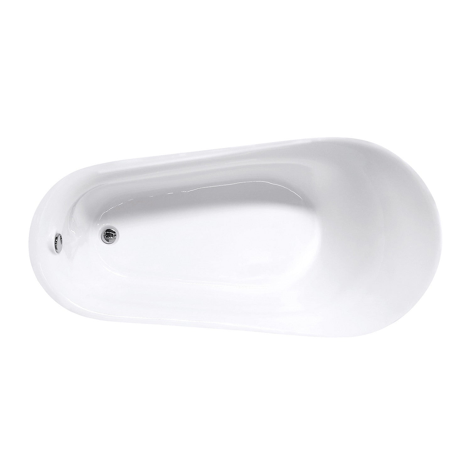Aqua Eden 70 Inch Acrylic Oval Freestanding Bathtub - Glossy White Single Slipper Soaking Tub with Drain | Perfect for Luxury Bathrooms & Spa Retreats