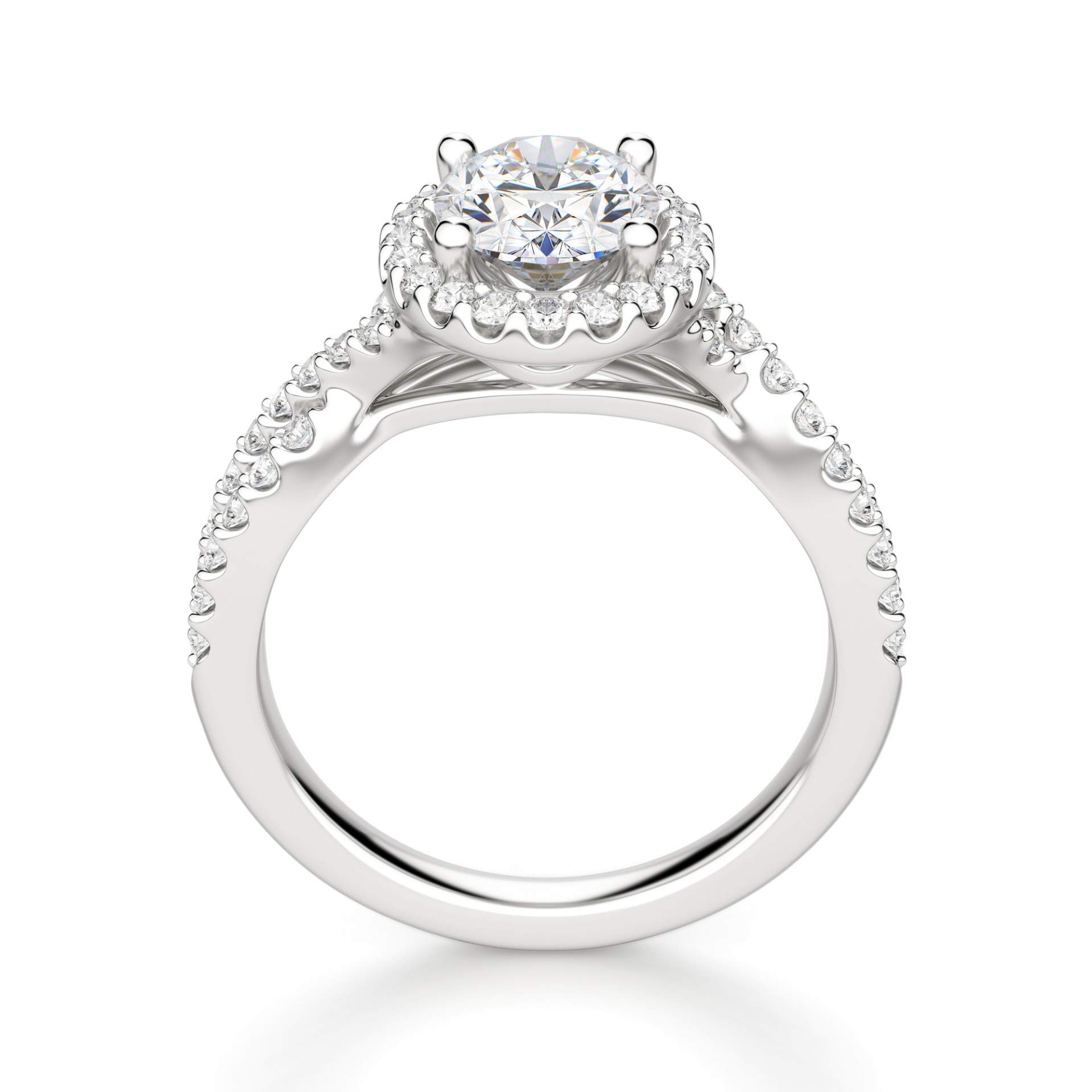 2 CT Oval Moissanite Engagement Ring Wedding Bridal Set, Diamond Anniversary Ring, Solitaire Halo-Setting Vintage Silver Ring for Women - Perfect for Proposals, Weddings & Special Occasions