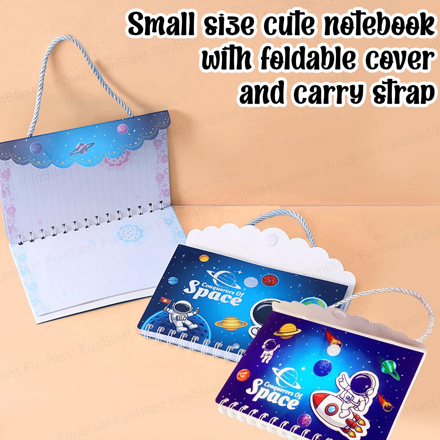 FunBlast Spiral Notebook Ruled - A5 Spiral Bound Diary for Girls & Kids, 120 Pages | Cute Space Themed Notebook for School, Journaling & Gift Giving | Perfect Return Gifts, Birthday Presents & Stationery Supplies