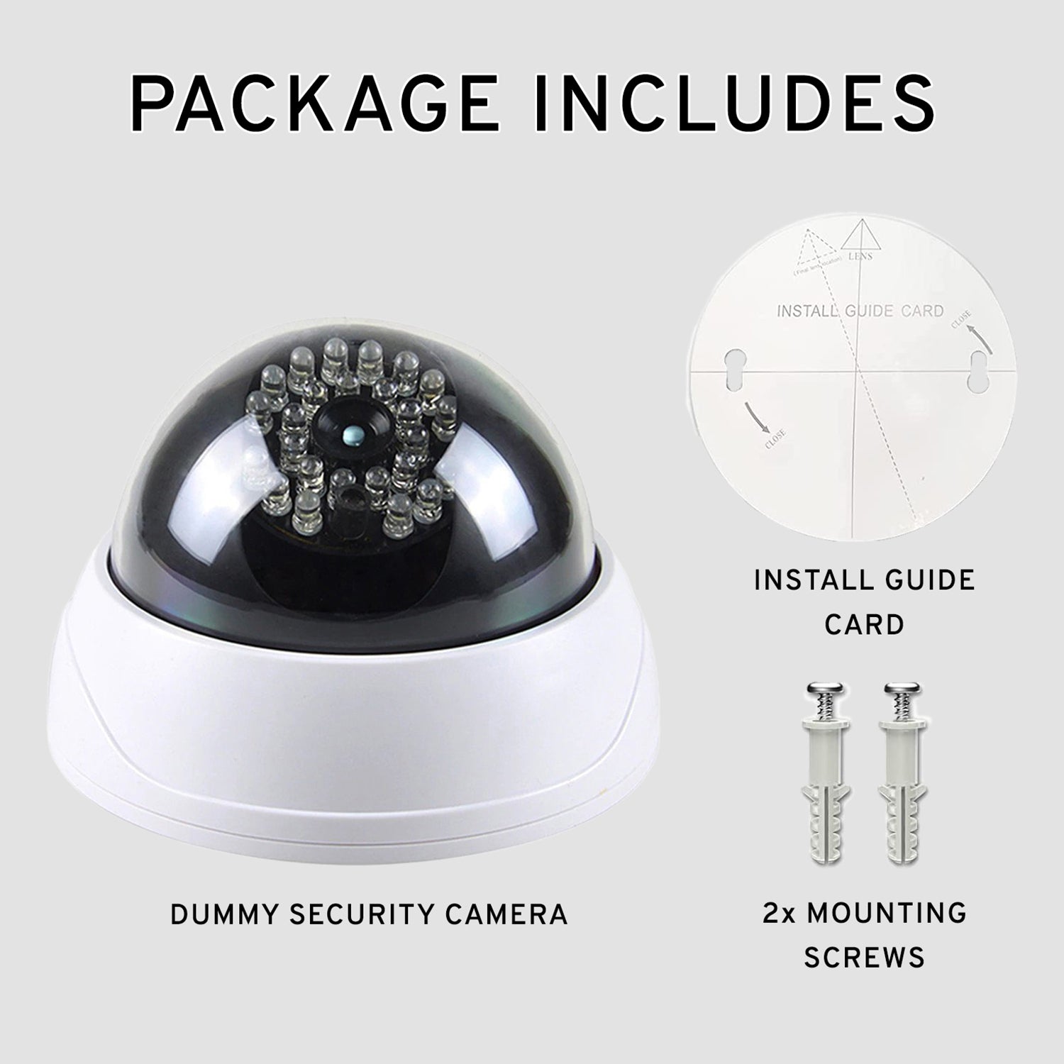 Dummy CCTV Dome Security Camera with 28 Red LED Lights - Fake Surveillance Camera for Home, Office & Business Security