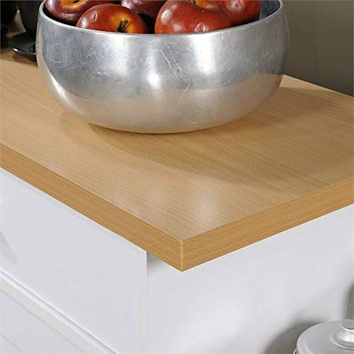 Mobile Kitchen Island Cart with Spice Rack & Towel Holder - Wood Top Rolling Kitchen Cart with Storage Drawers for Home, Hotel & Dining Room - Perfect for Small Spaces, Food Prep & Extra Counter Space