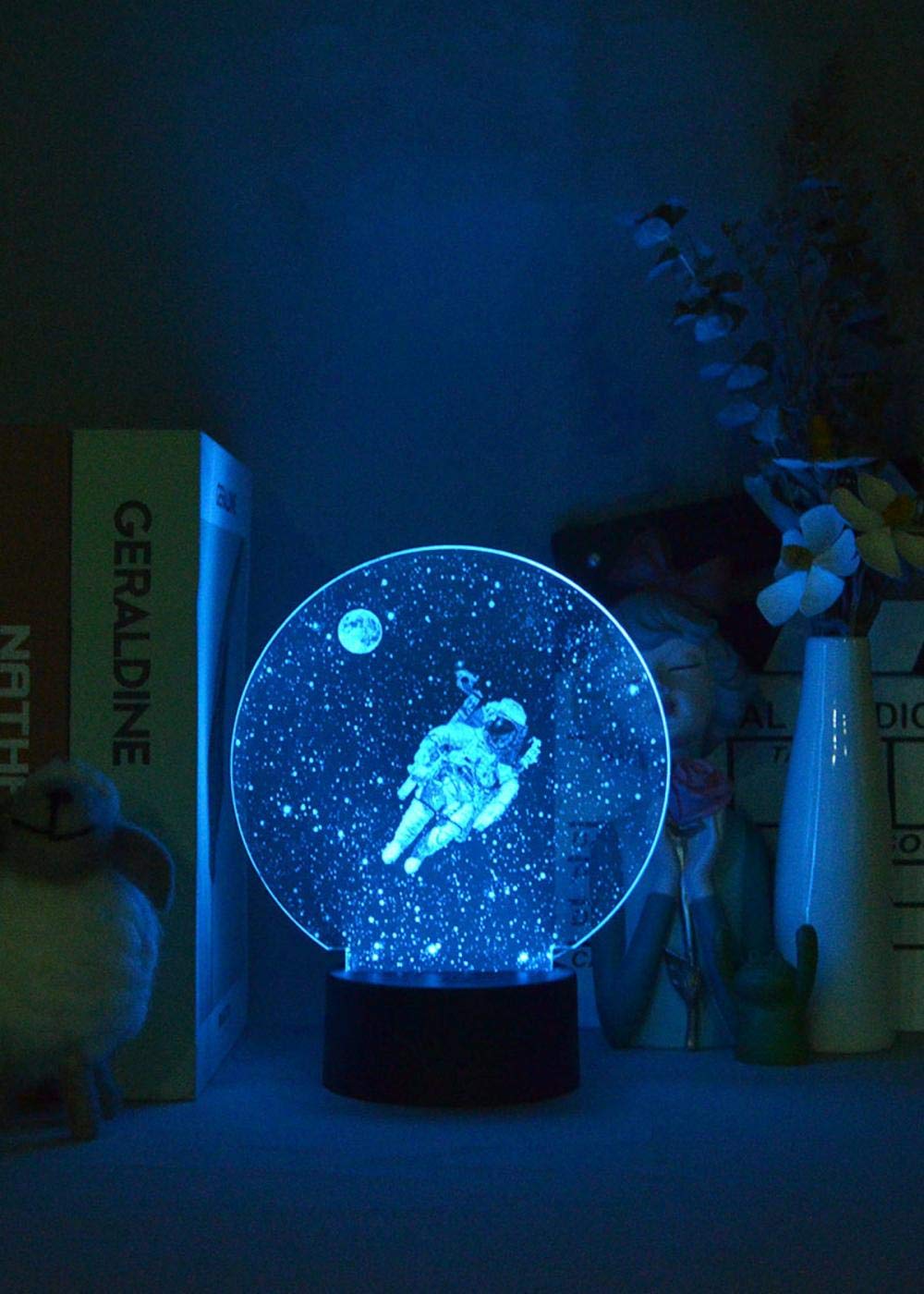 3D Astronaut Night Light for Kids - 16 Color Changing LED Lamp with Remote Control, Bedroom Decor for Boys & Girls, Perfect as Holiday Gifts & Bedside Illusion Light for Children's Room Decor | Birthday Present, Nursery Lighting, Space Theme Party Decoration